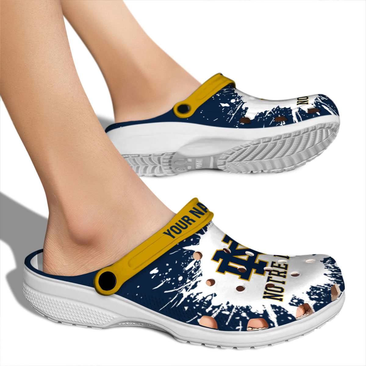 Merchidea Notre Dame Fighting Irish NCAA Sport Crocs Crocband Clogs Shoes Comfortable For Men Women and Kids