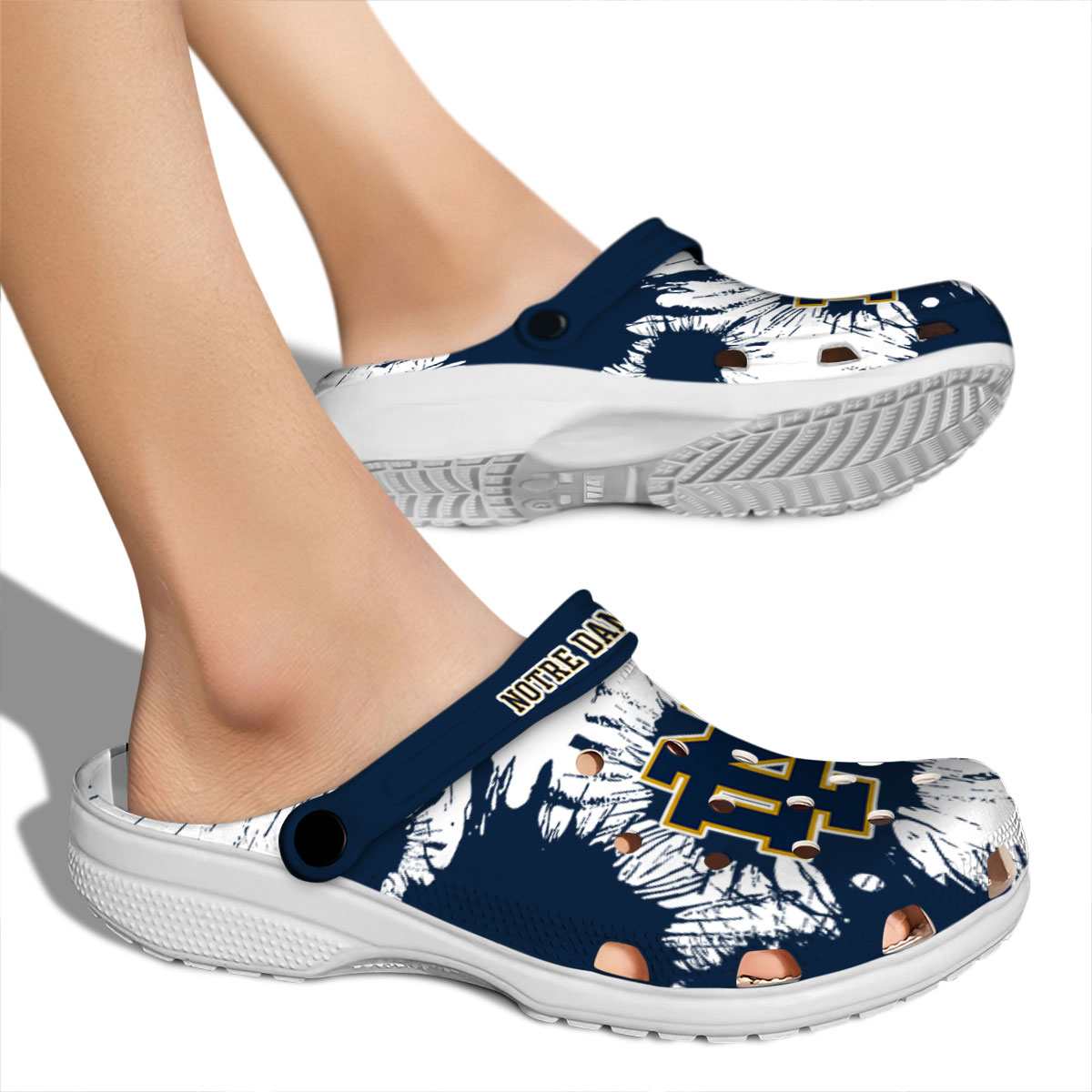 Merchidea Notre Dame Fighting Irish NCAA Sport Crocs Crocband Clogs Shoes Comfortable For Men Women and Kids