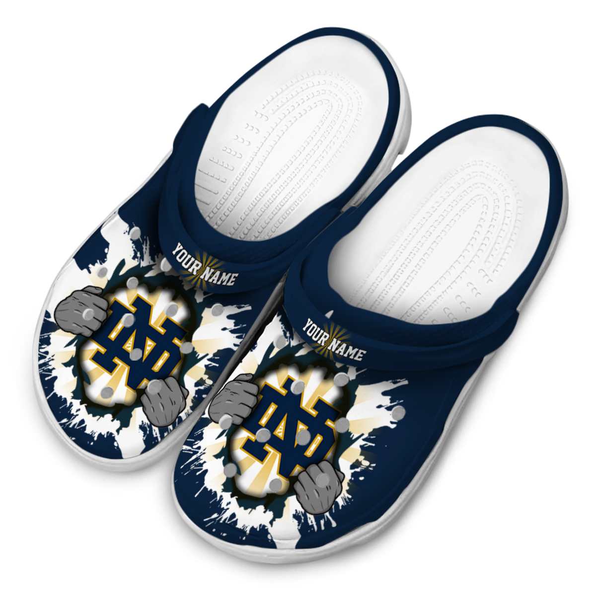 Merchidea Notre Dame Fighting Irish NCAA Sport Crocs Crocband Clogs Shoes Comfortable For Men Women and Kids