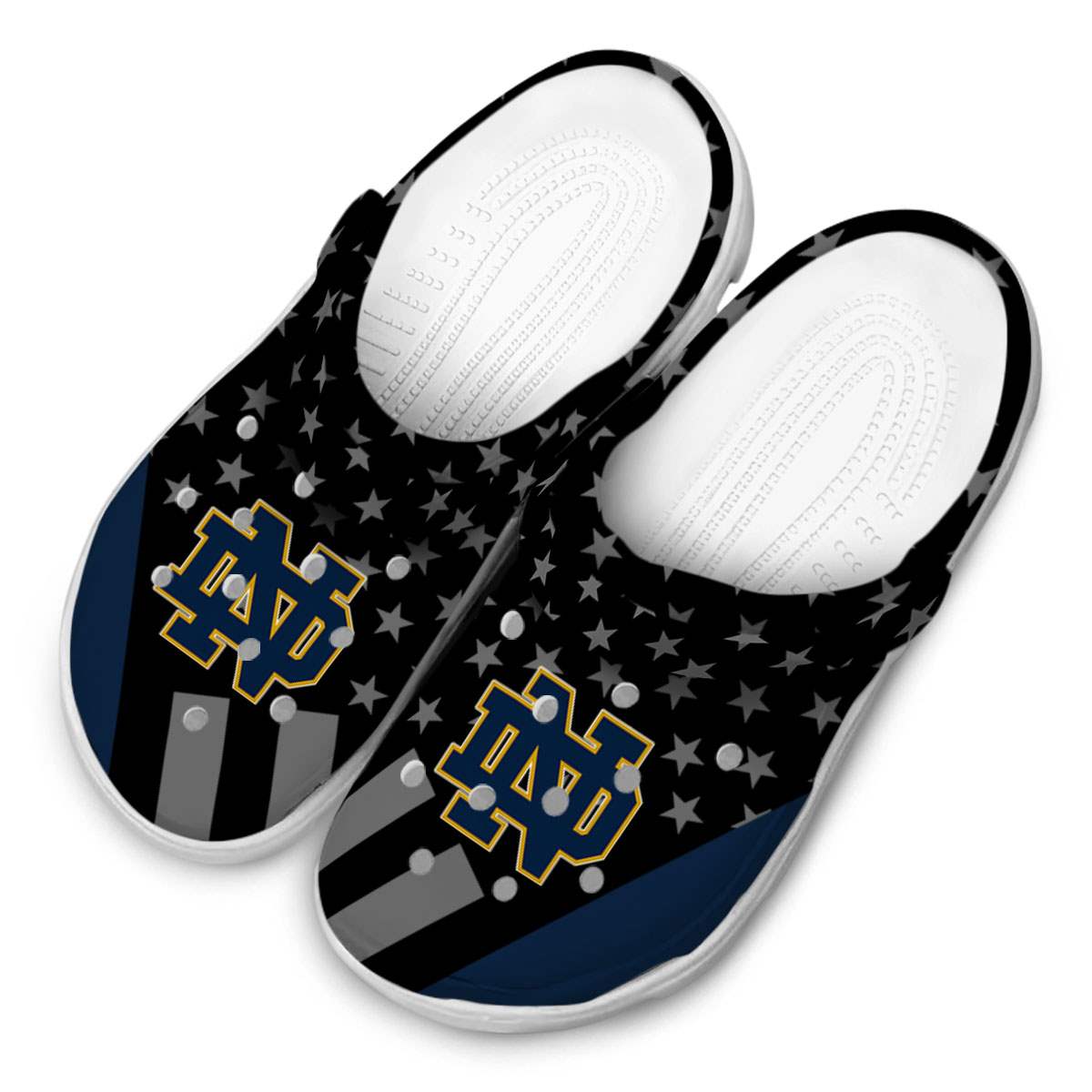 Merchidea Notre Dame Fighting Irish NCAA Sport Crocs Crocband Clogs Shoes Comfortable For Men Women and Kids