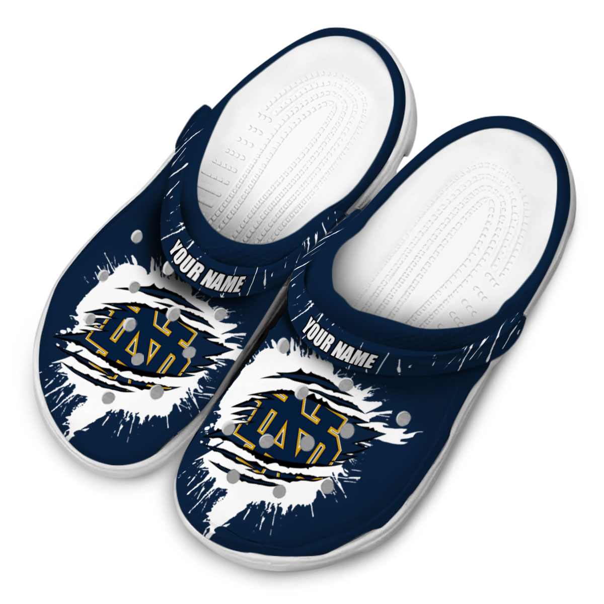 Merchidea Notre Dame Fighting Irish NCAA Sport Crocs Crocband Clogs Shoes Comfortable For Men Women and Kids
