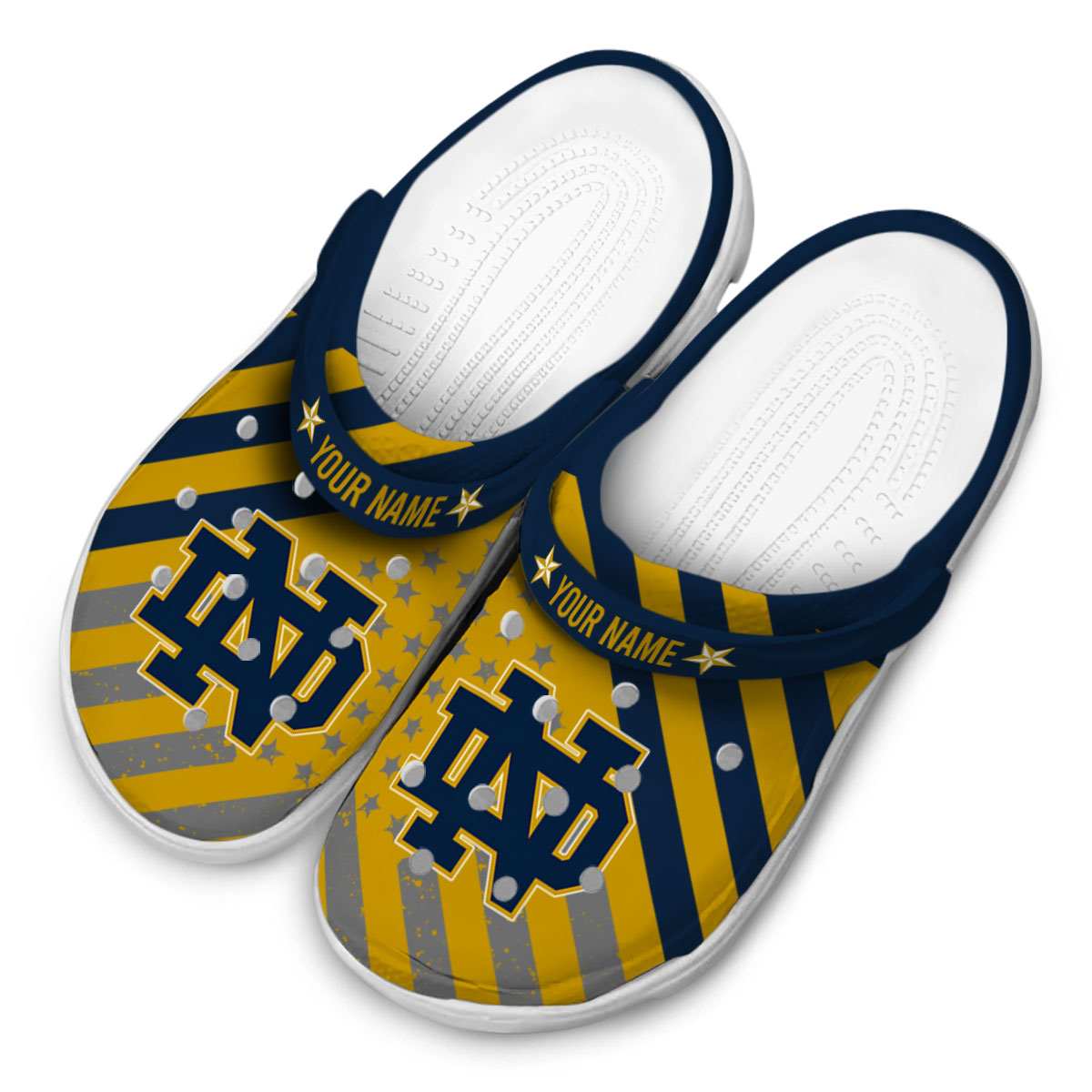 Merchidea Notre Dame Fighting Irish NCAA Sport Crocs Crocband Clogs Shoes Comfortable For Men Women and Kids