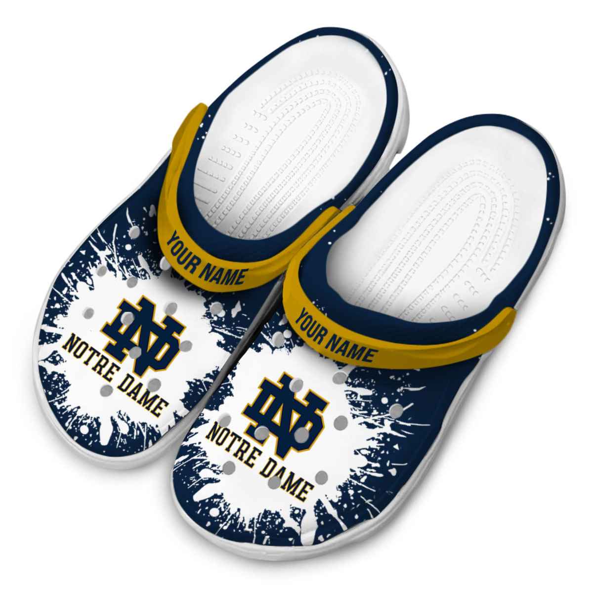 Merchidea Notre Dame Fighting Irish NCAA Sport Crocs Crocband Clogs Shoes Comfortable For Men Women and Kids