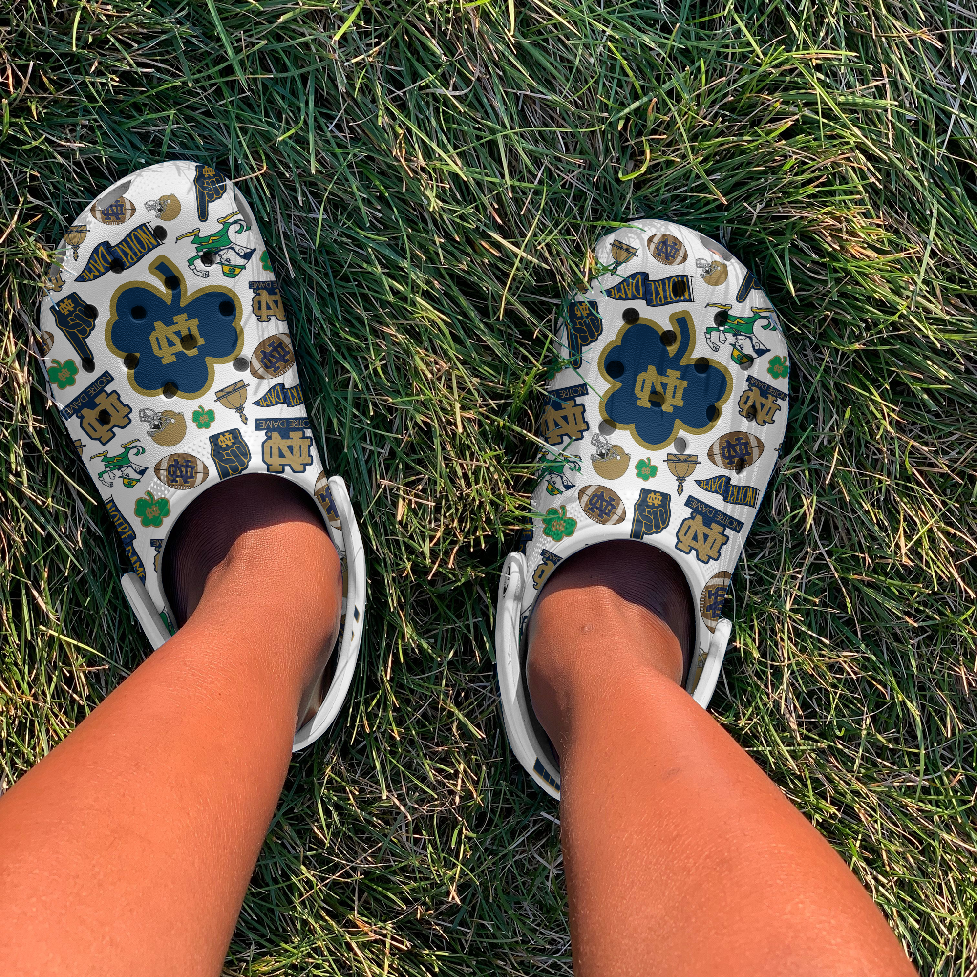 Merchidea Notre Dame Fighting Irish NCAA Sport Crocs Crocband Clogs Shoes Comfortable For Men Women and Kids