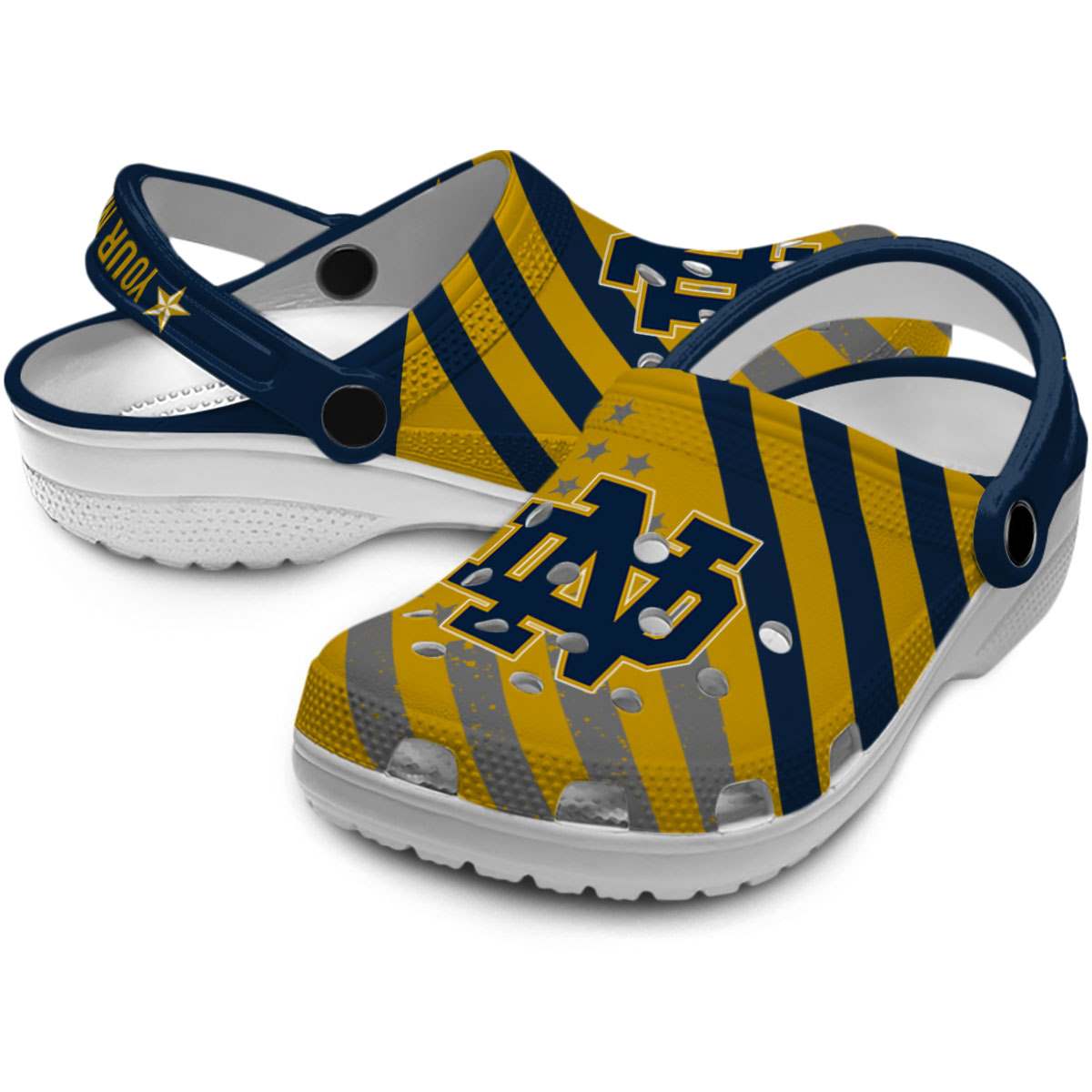 Merchidea Notre Dame Fighting Irish NCAA Sport Crocs Crocband Clogs Shoes Comfortable For Men Women and Kids