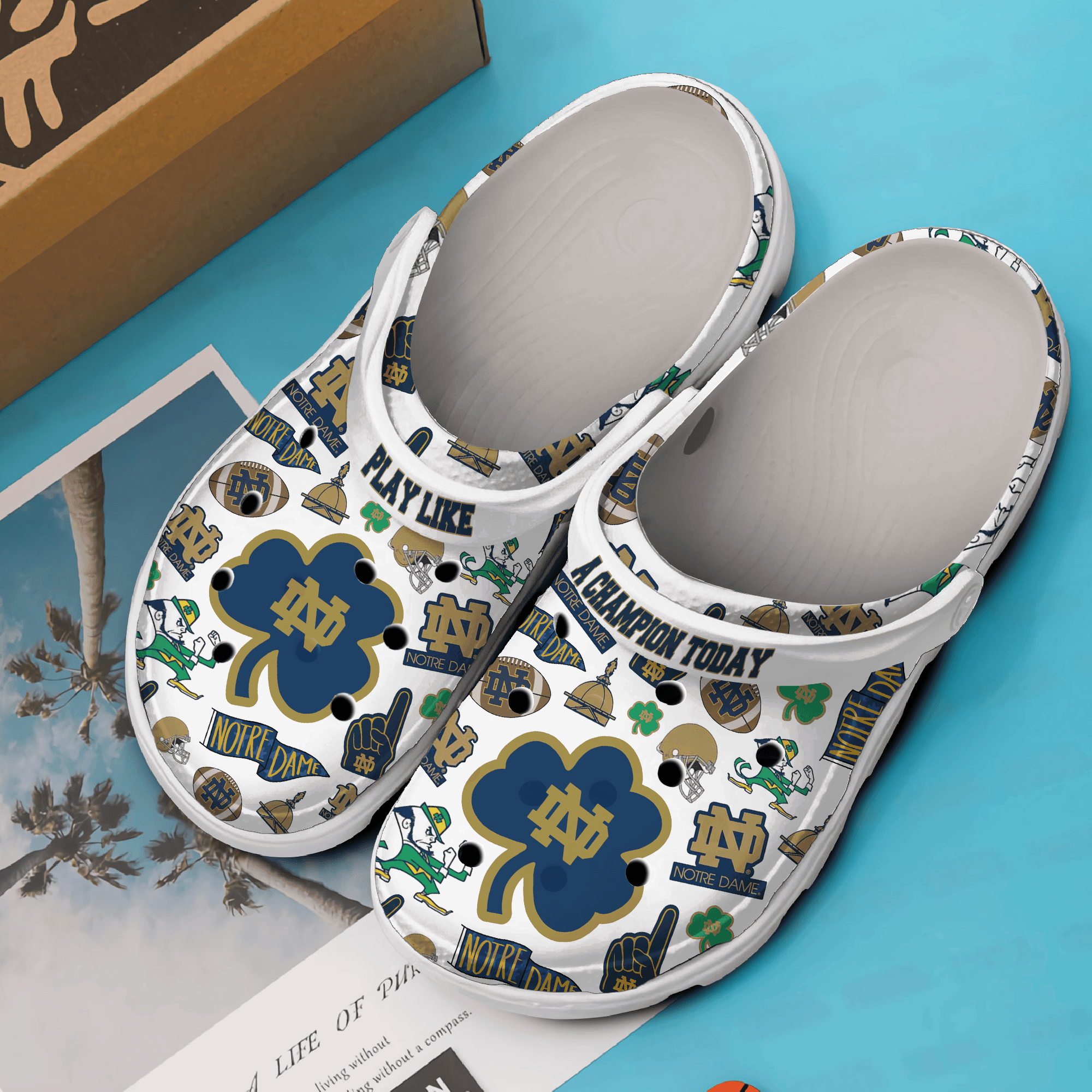 Merchidea Notre Dame Fighting Irish NCAA Sport Crocs Crocband Clogs Shoes Comfortable For Men Women and Kids