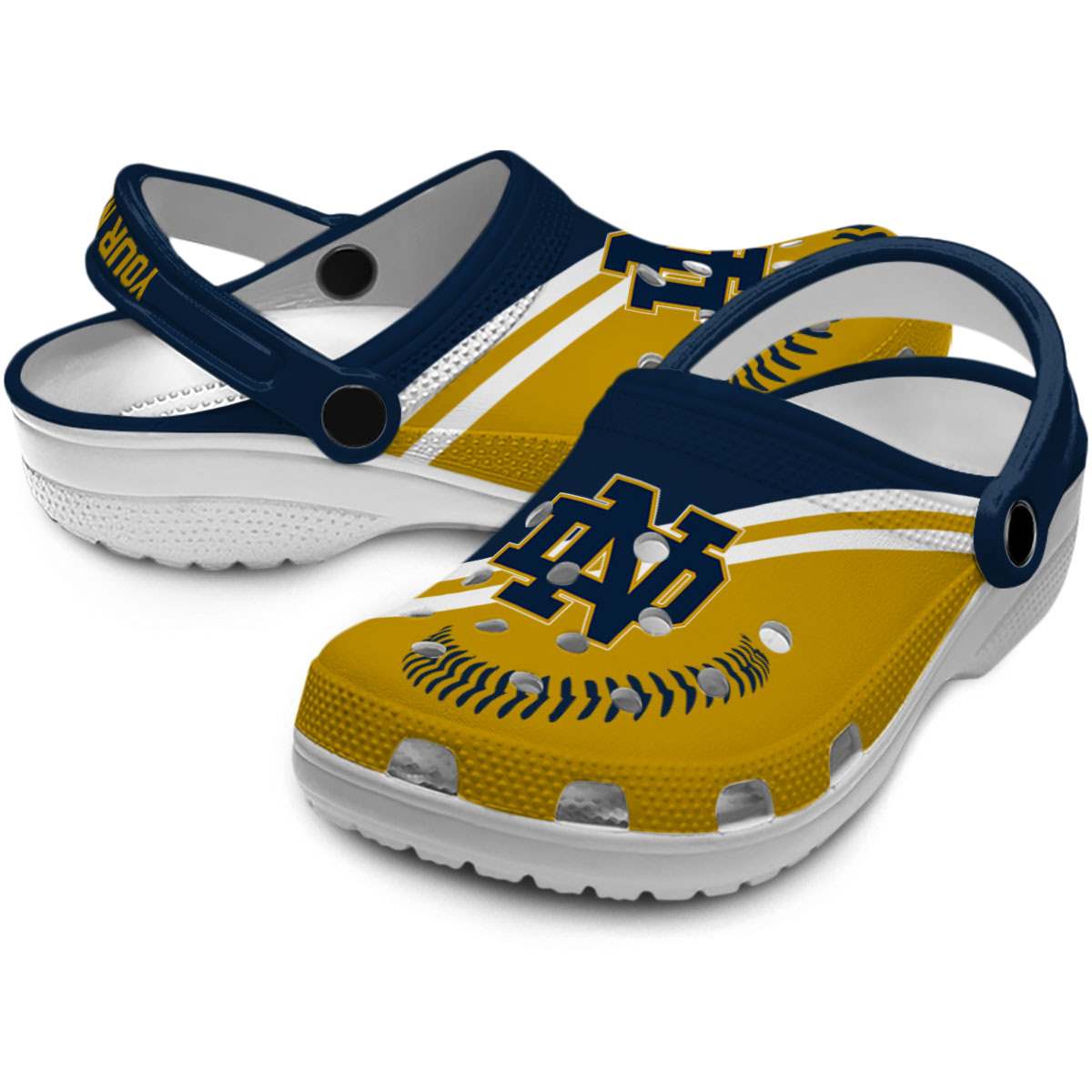 Merchidea Notre Dame Fighting Irish NCAA Sport Crocs Crocband Clogs Shoes Comfortable For Men Women and Kids