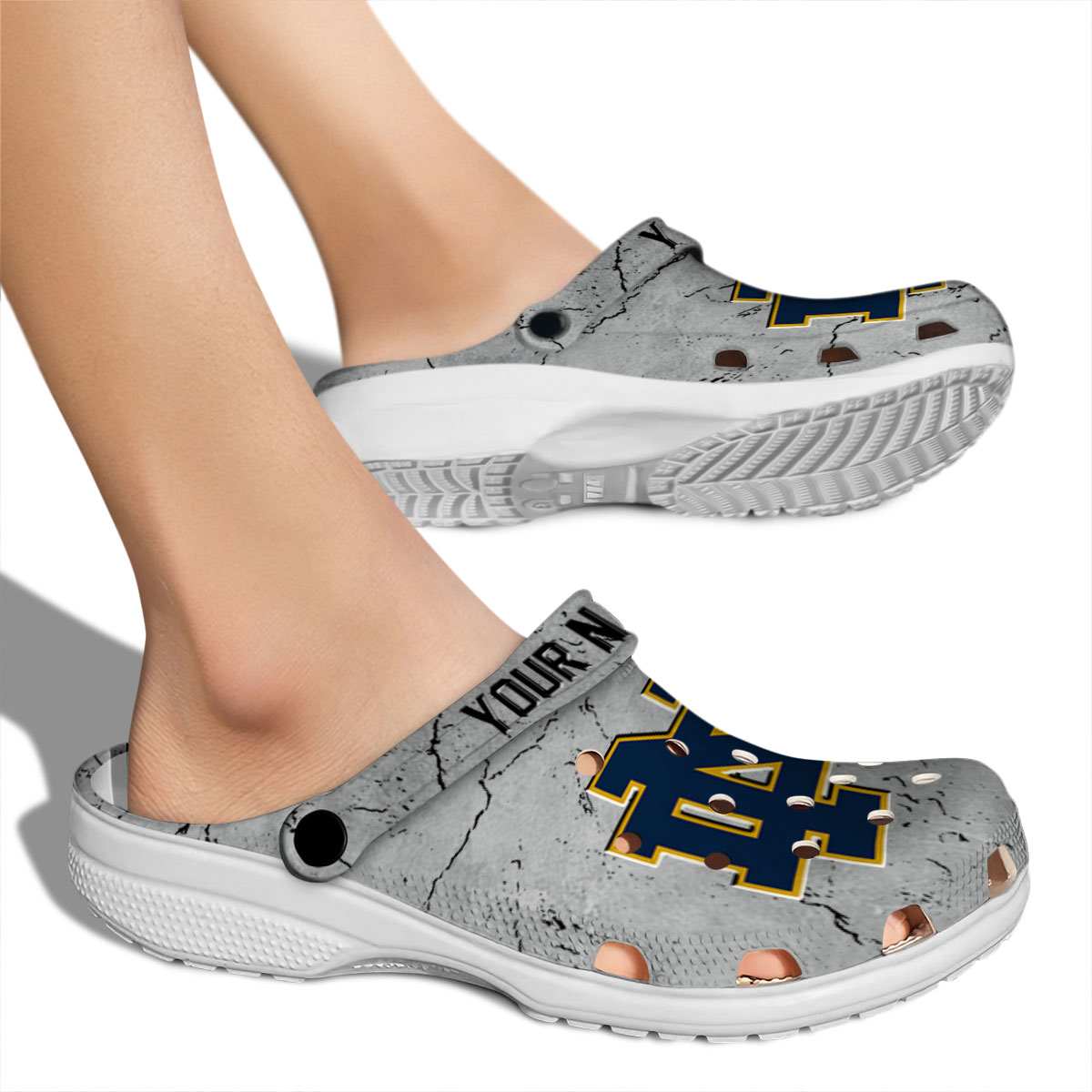 Merchidea Notre Dame Fighting Irish NCAA Sport Crocs Crocband Clogs Shoes Comfortable For Men Women and Kids