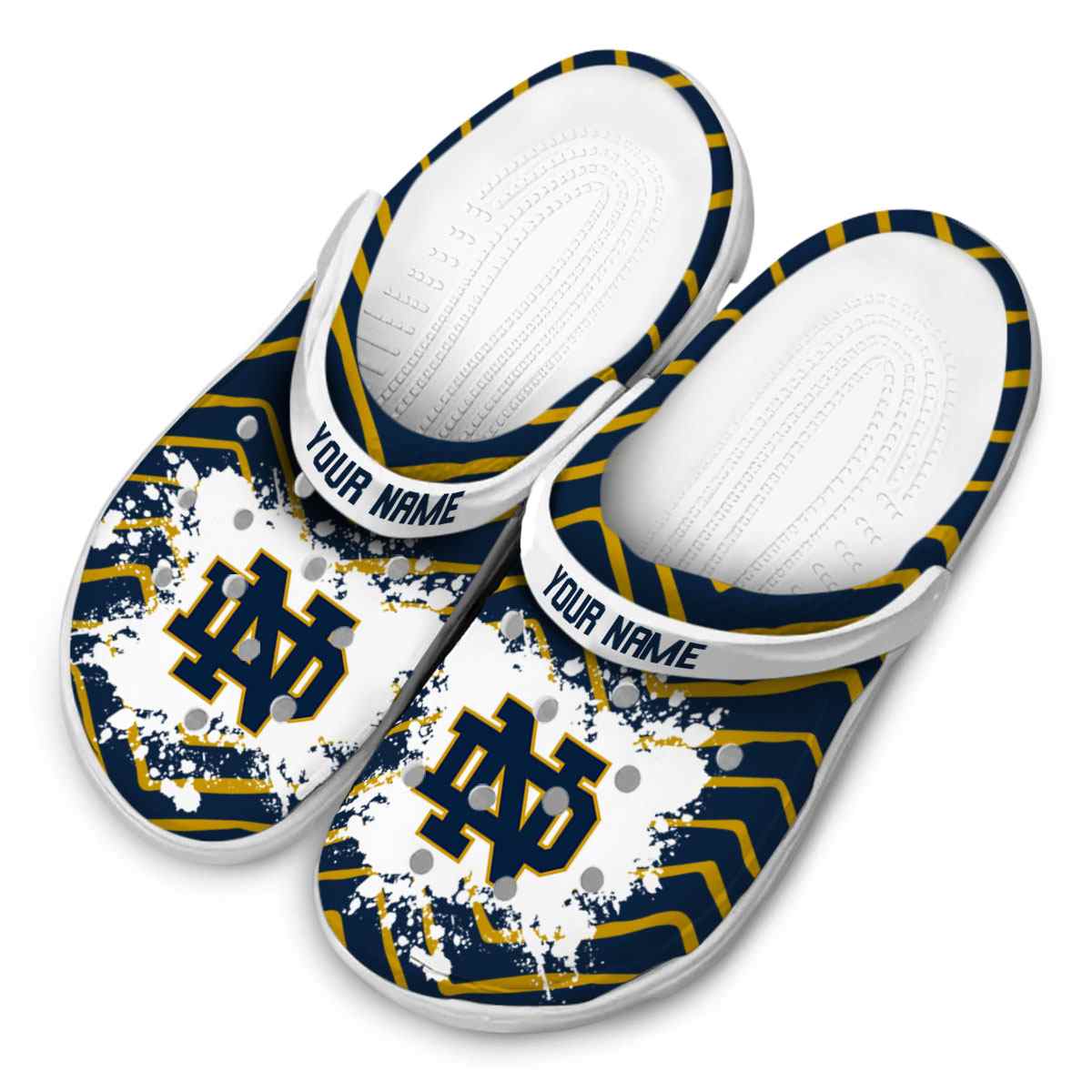 Merchidea Notre Dame Fighting Irish NCAA Sport Crocs Crocband Clogs Shoes Comfortable For Men Women and Kids