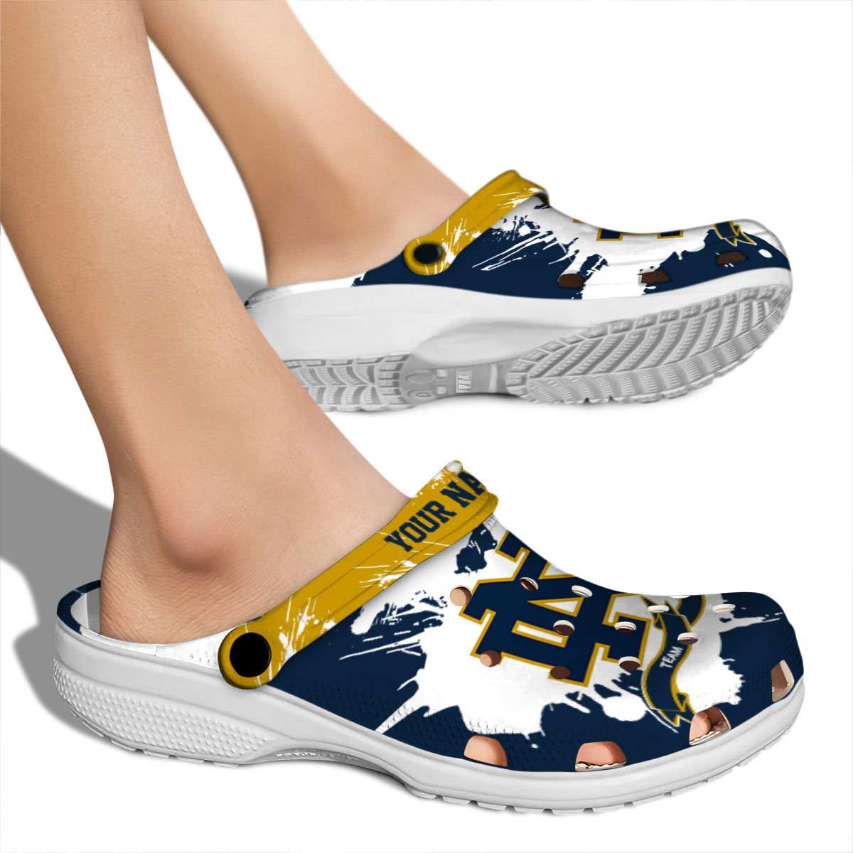 Merchidea Notre Dame Fighting Irish NCAA Sport Crocs Crocband Clogs Shoes Comfortable For Men Women and Kids