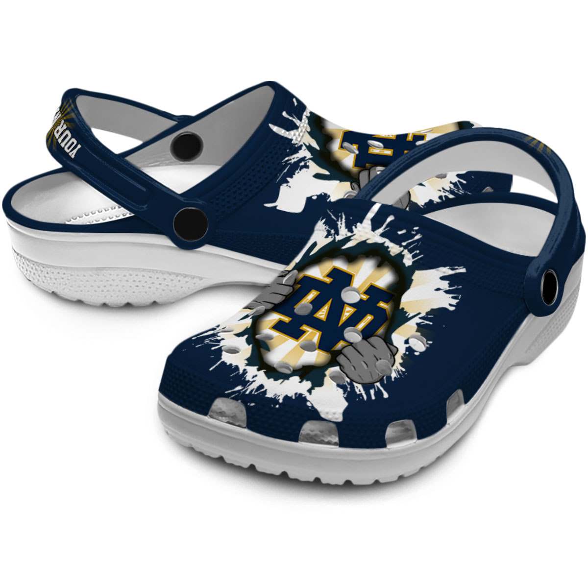 Merchidea Notre Dame Fighting Irish NCAA Sport Crocs Crocband Clogs Shoes Comfortable For Men Women and Kids