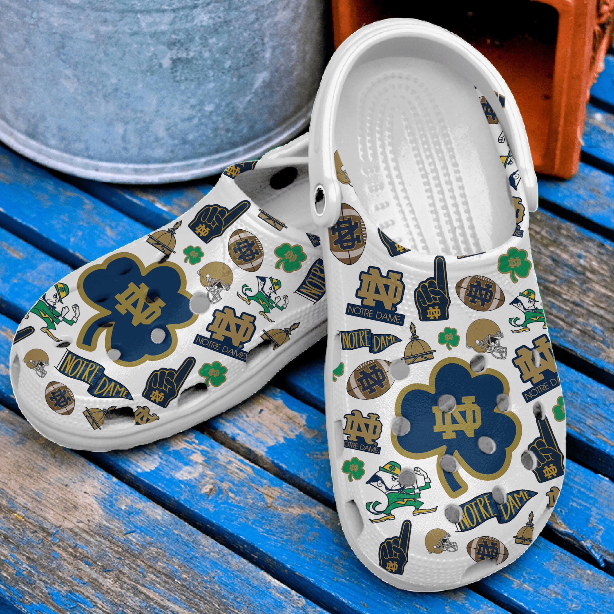 Merchidea Notre Dame Fighting Irish NCAA Sport Crocs Crocband Clogs Shoes Comfortable For Men Women and Kids