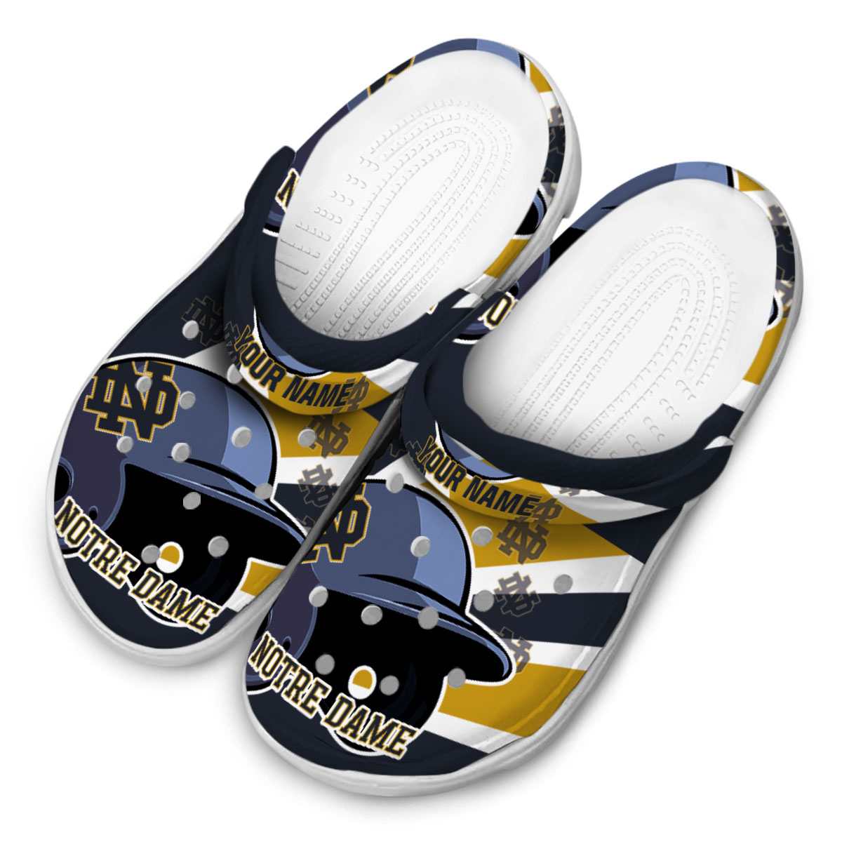 Merchidea Notre Dame Fighting Irish NCAA Sport Crocs Crocband Clogs Shoes Comfortable For Men Women and Kids