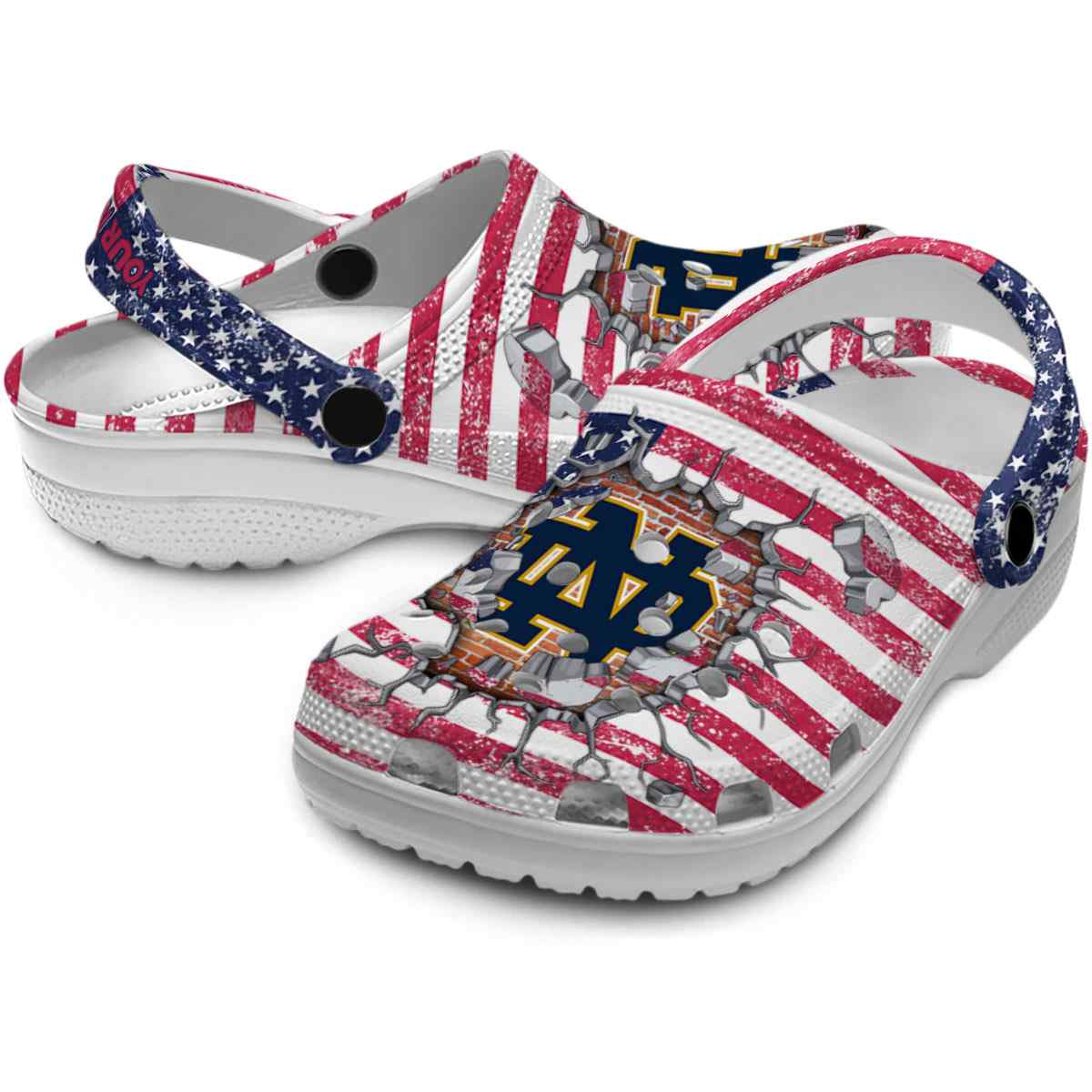 Merchidea Notre Dame Fighting Irish NCAA Sport Crocs Crocband Clogs Shoes Comfortable For Men Women and Kids