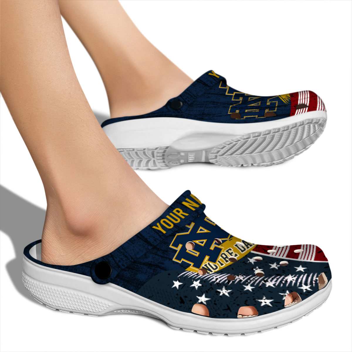 Merchidea Notre Dame Fighting Irish NCAA Sport Crocs Crocband Clogs Shoes Comfortable For Men Women and Kids