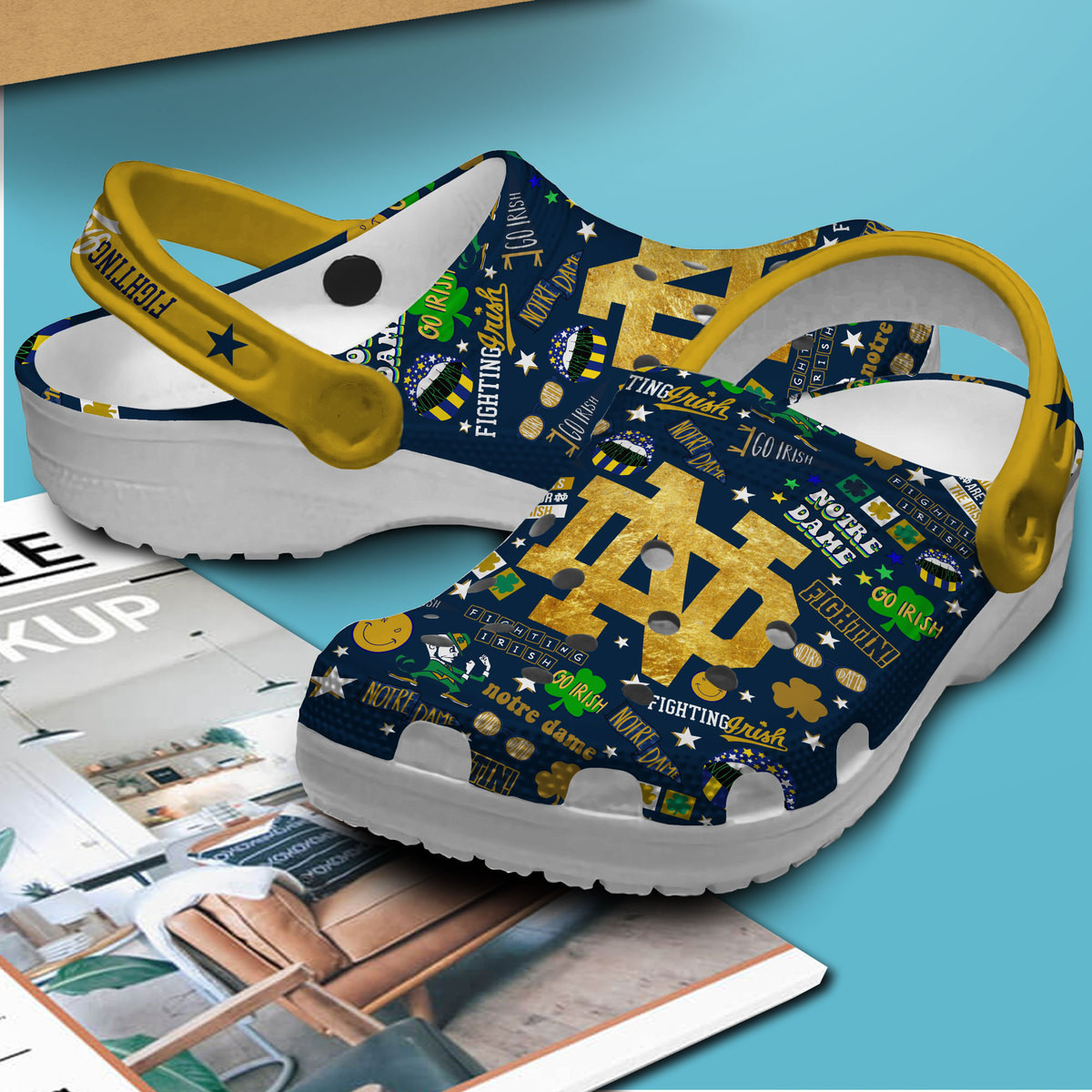 Merchidea Notre Dame Fighting Irish NCAA Sport Crocs Crocband Clogs Shoes Comfortable For Men Women and Kids