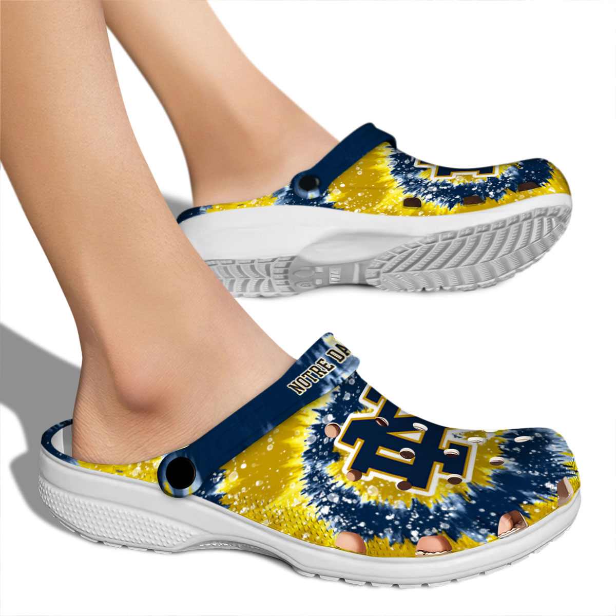 Merchidea Notre Dame Fighting Irish NCAA Sport Crocs Crocband Clogs Shoes Comfortable For Men Women and Kids