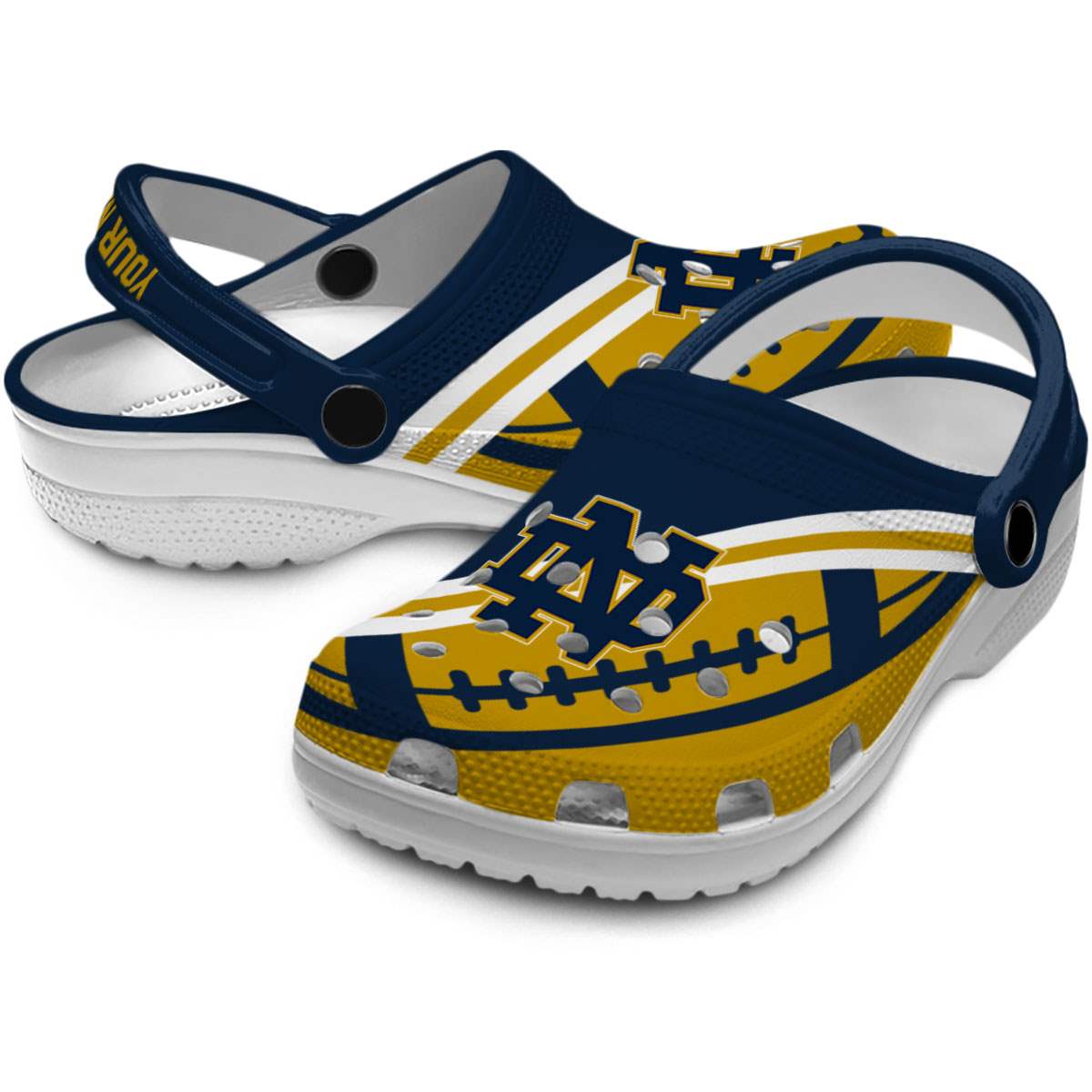 Merchidea Notre Dame Fighting Irish NCAA Sport Crocs Crocband Clogs Shoes Comfortable For Men Women and Kids