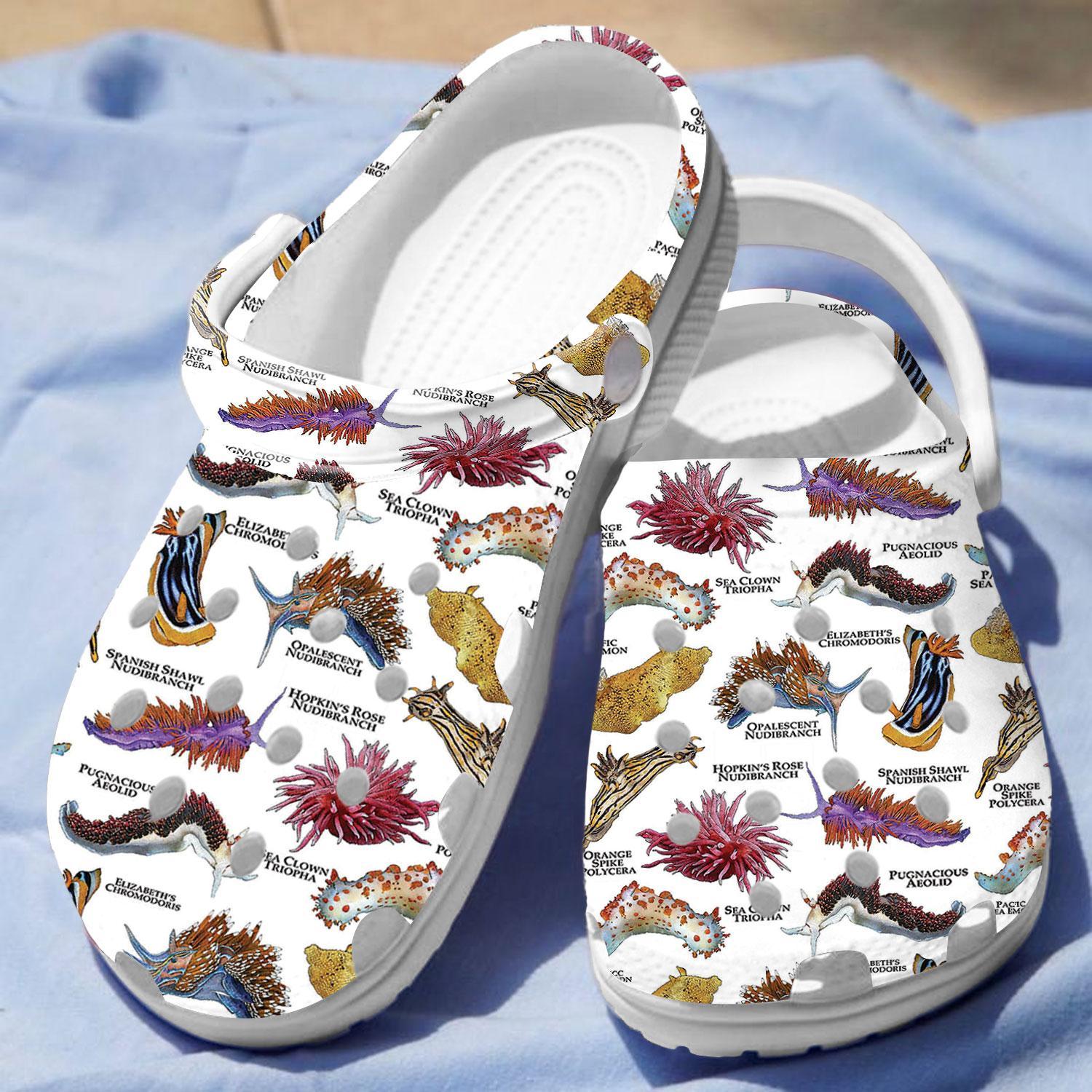 Merchidea Nudibranchs Of The World Crocs Crocband Clogs Shoes Comfortable For Men Women and Kids