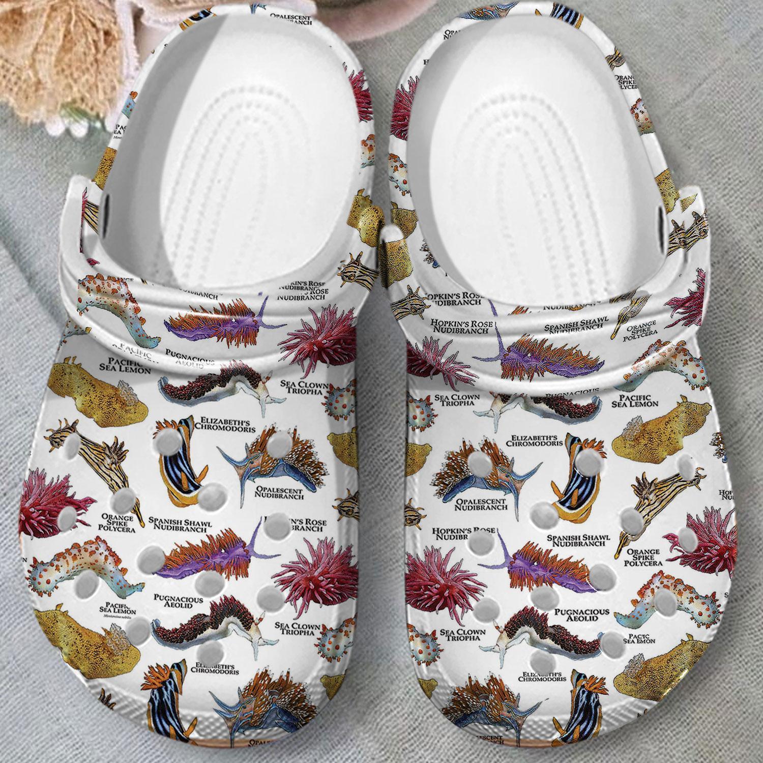 Merchidea Nudibranchs Of The World Crocs Crocband Clogs Shoes Comfortable For Men Women and Kids