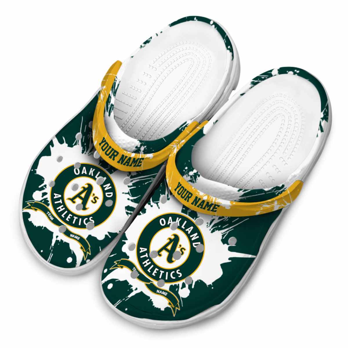 Merchidea Oakland Athletics MLB Sport Crocs Crocband Clogs Shoes Comfortable For Men Women and Kids