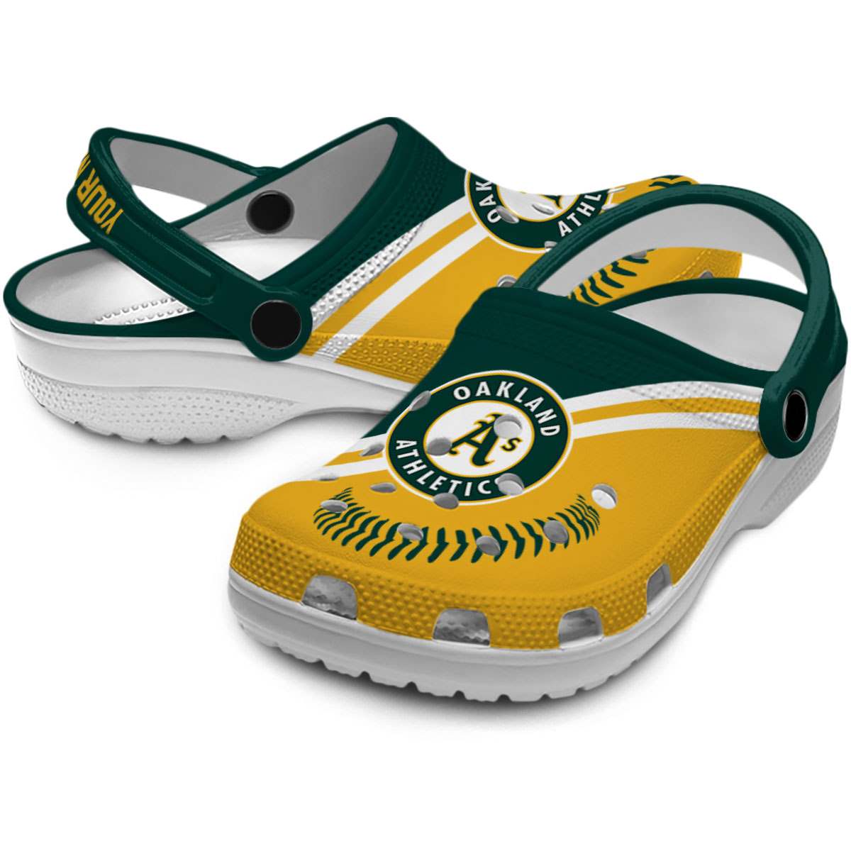 Merchidea Oakland Athletics MLB Sport Crocs Crocband Clogs Shoes Comfortable For Men Women and Kids