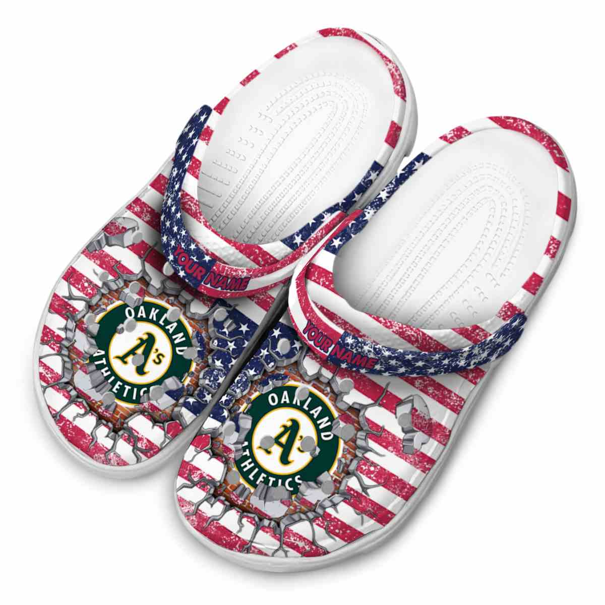 Merchidea Oakland Athletics MLB Sport Crocs Crocband Clogs Shoes Comfortable For Men Women and Kids