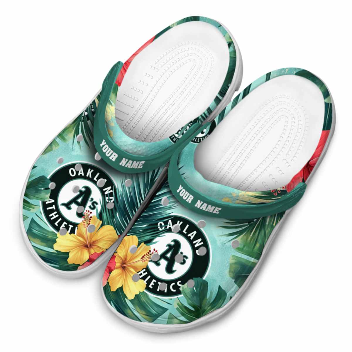 Merchidea Oakland Athletics MLB Sport Crocs Crocband Clogs Shoes Comfortable For Men Women and Kids