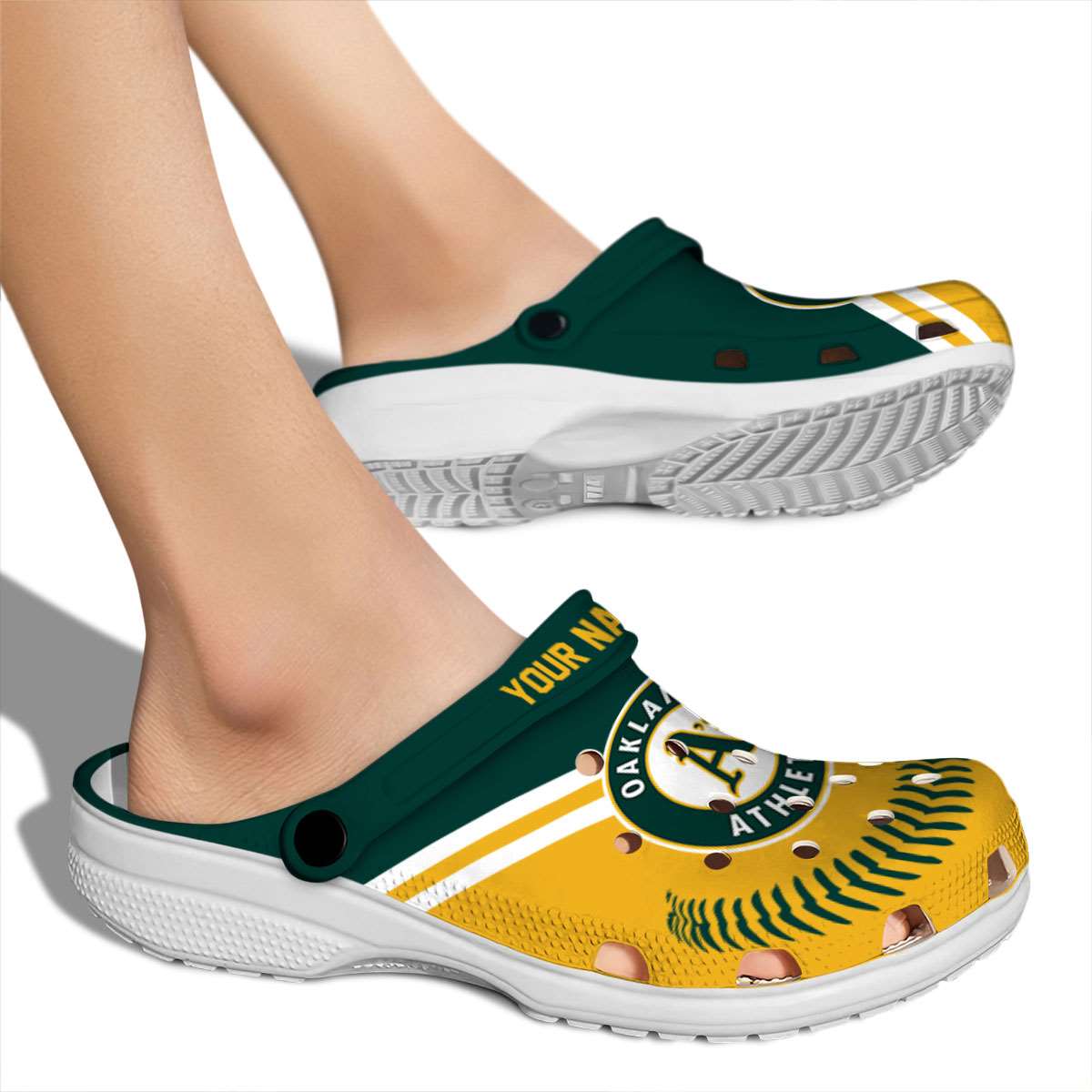 Merchidea Oakland Athletics MLB Sport Crocs Crocband Clogs Shoes Comfortable For Men Women and Kids