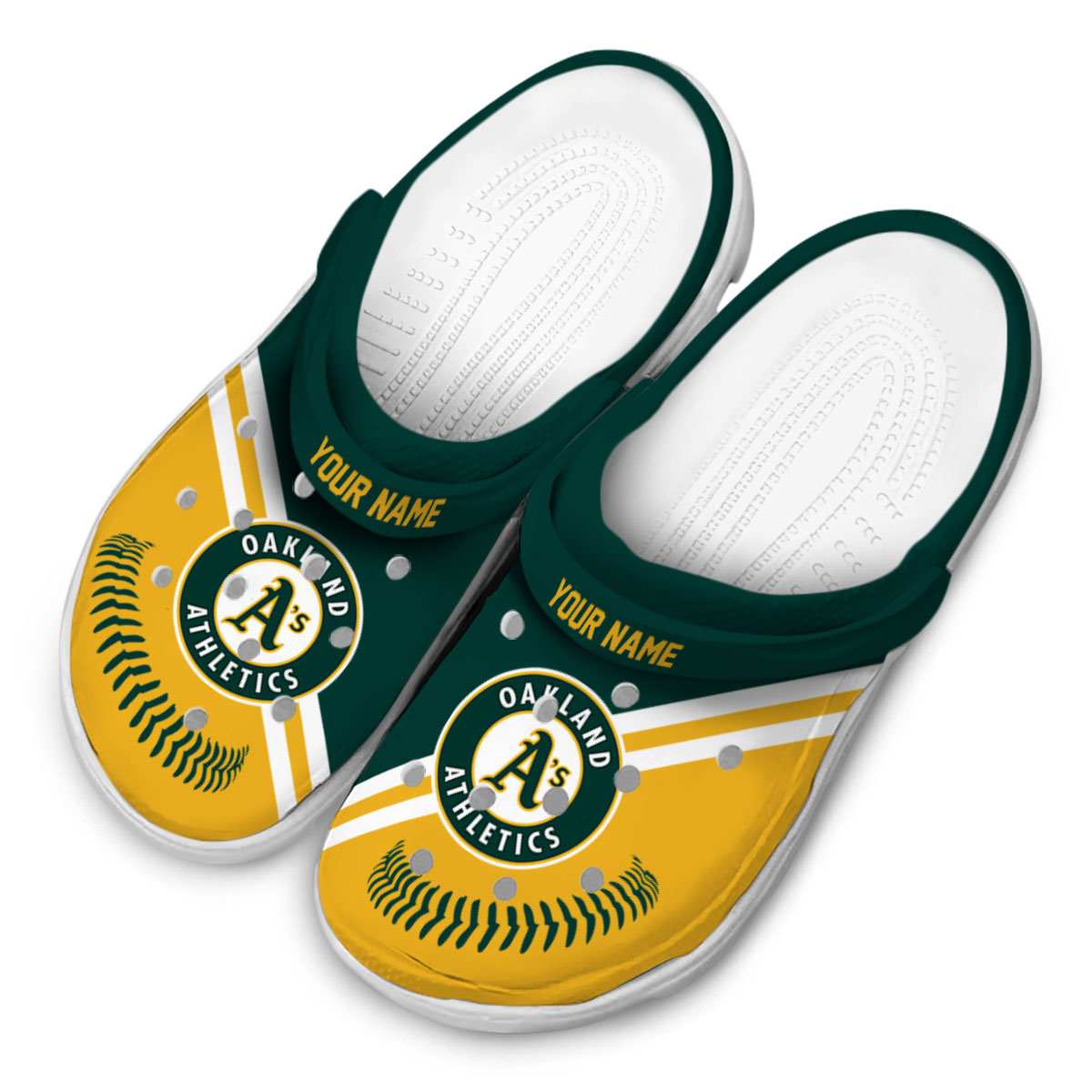 Merchidea Oakland Athletics MLB Sport Crocs Crocband Clogs Shoes Comfortable For Men Women and Kids