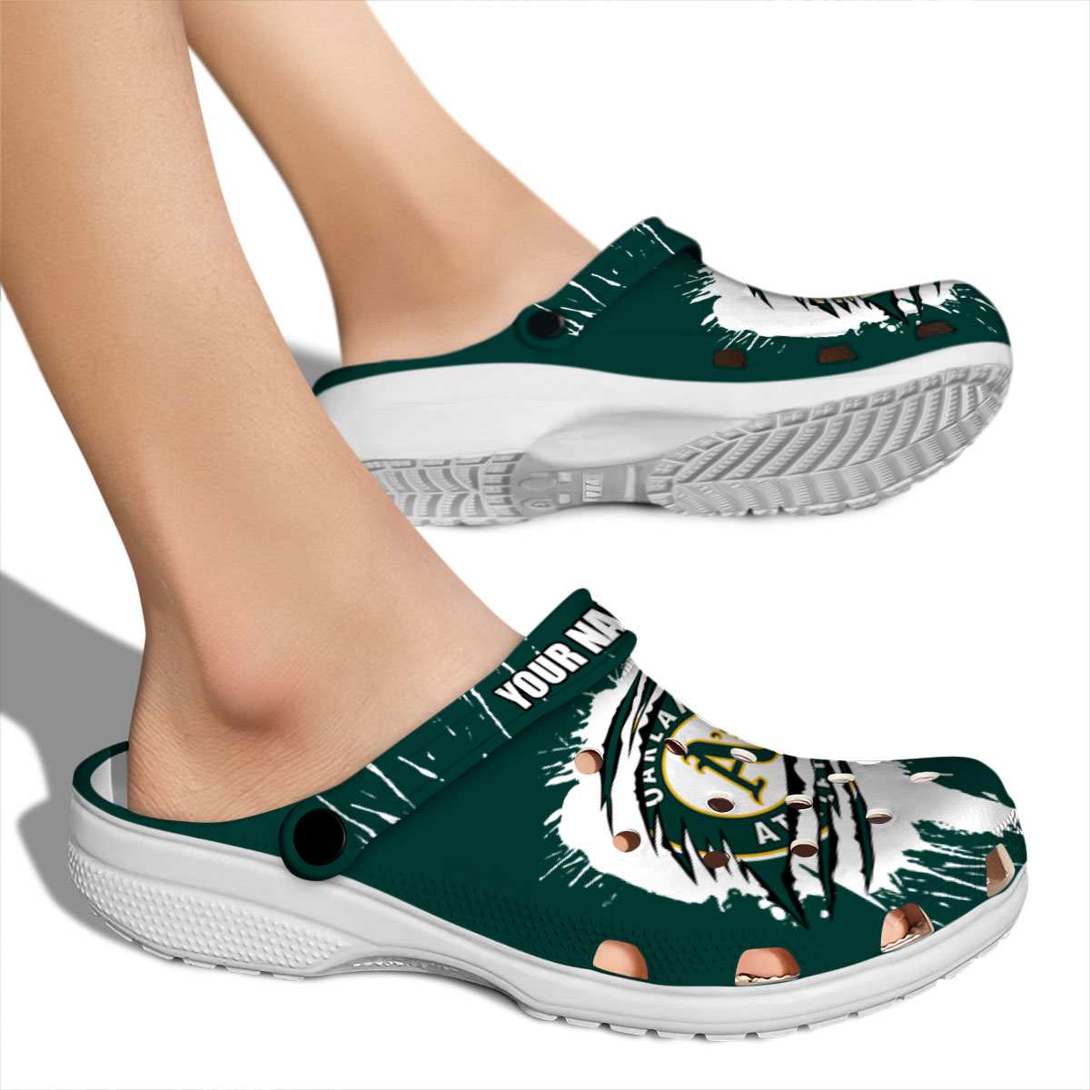 Merchidea Oakland Athletics MLB Sport Crocs Crocband Clogs Shoes Comfortable For Men Women and Kids