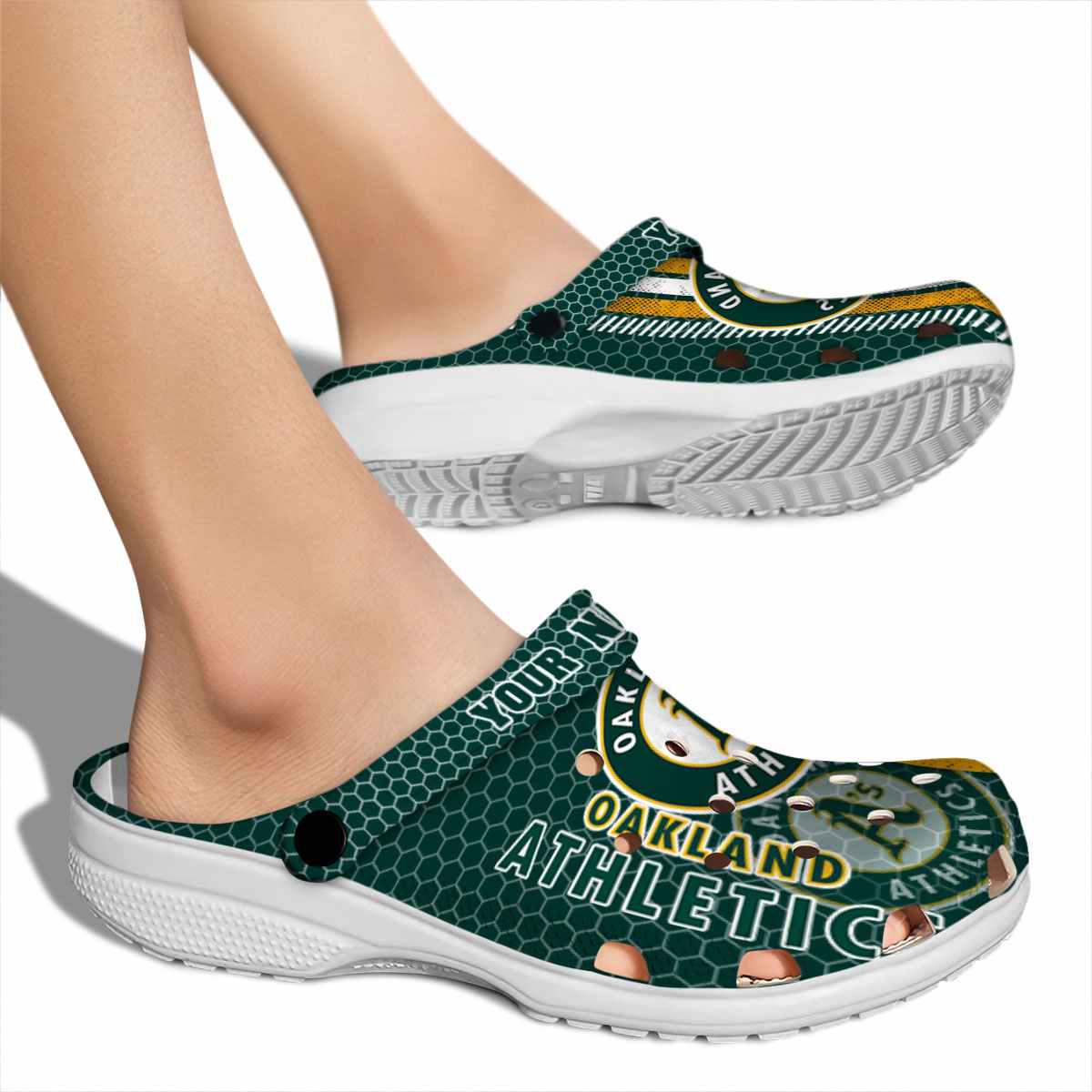 Merchidea Oakland Athletics MLB Sport Crocs Crocband Clogs Shoes Comfortable For Men Women and Kids