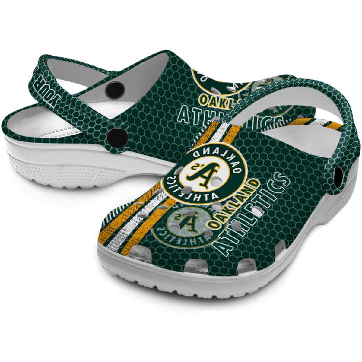 Merchidea Oakland Athletics MLB Sport Crocs Crocband Clogs Shoes Comfortable For Men Women and Kids