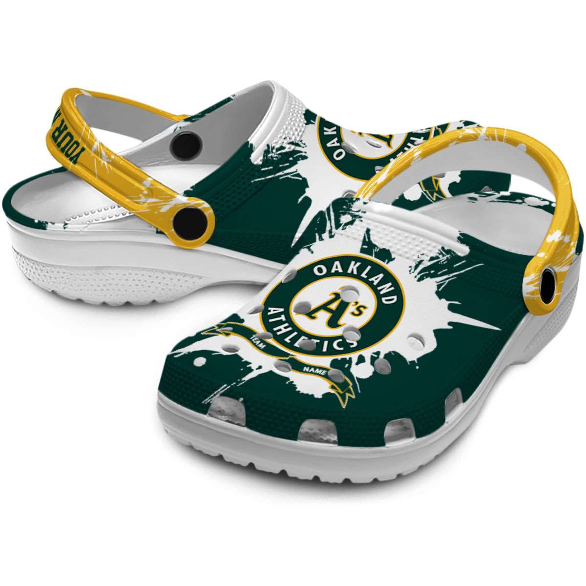 Merchidea Oakland Athletics MLB Sport Crocs Crocband Clogs Shoes Comfortable For Men Women and Kids