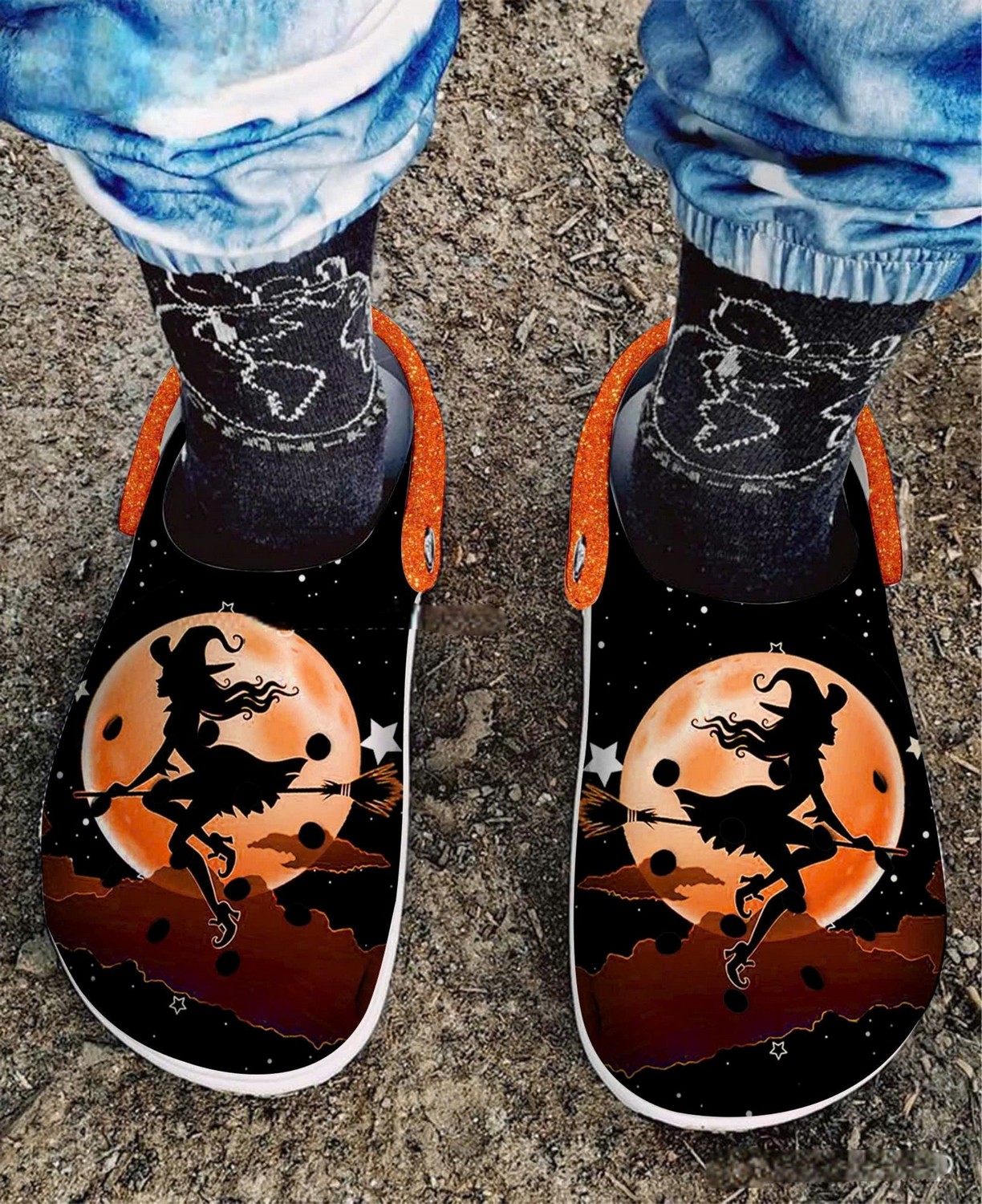Merchidea October Witch Dream Moon Halloween Night Crocs Crocband Clogs Shoes Comfortable For Men Women and Kids