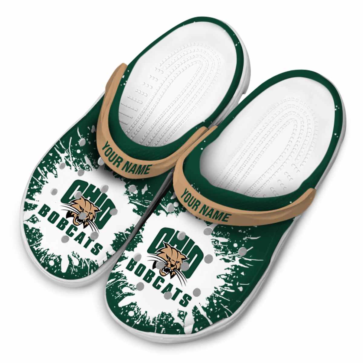 Merchidea Ohio Bobcats NCAA Sport Crocs Crocband Clogs Shoes Comfortable For Men Women and Kids