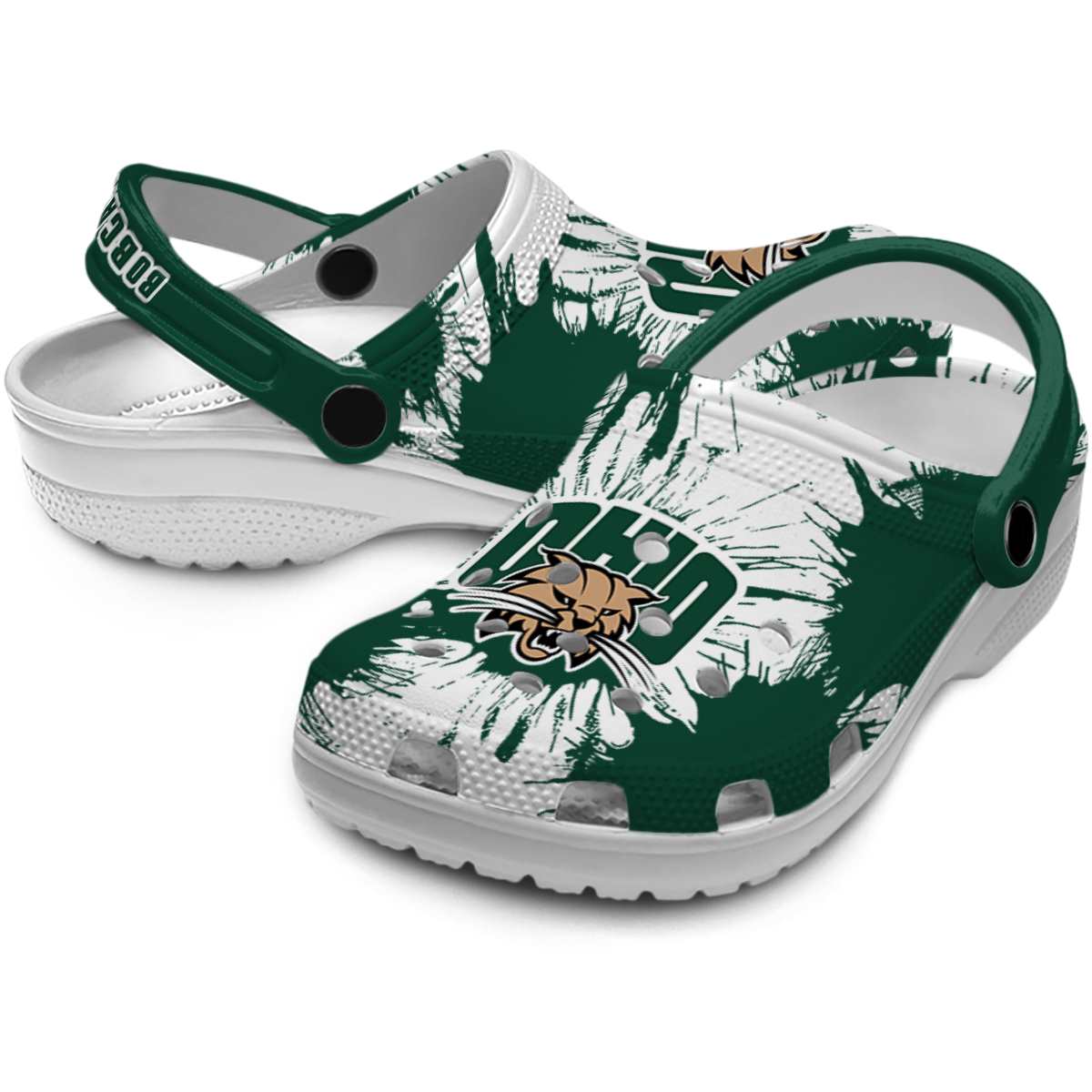 Merchidea Ohio Bobcats NCAA Sport Crocs Crocband Clogs Shoes Comfortable For Men Women and Kids