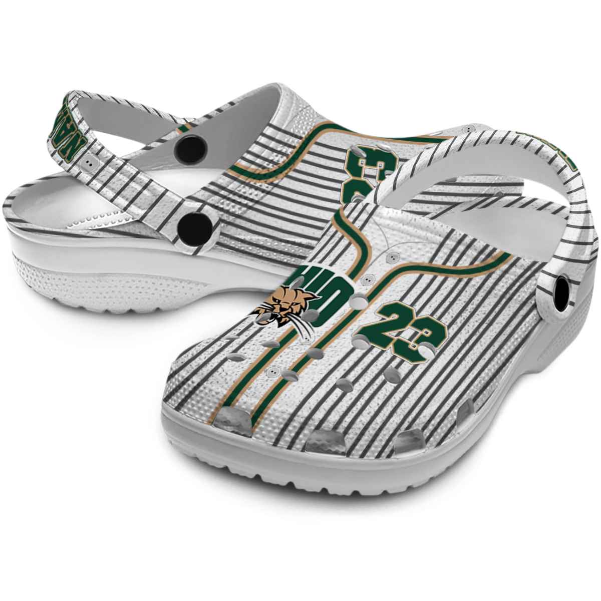 Merchidea Ohio Bobcats NCAA Sport Crocs Crocband Clogs Shoes Comfortable For Men Women and Kids