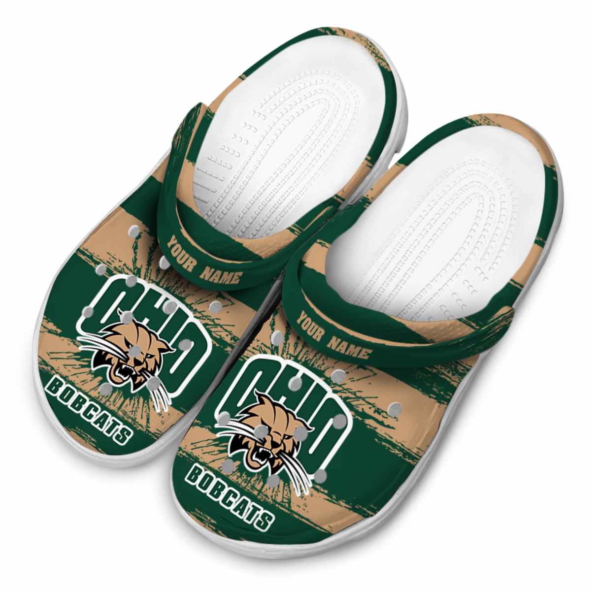 Merchidea Ohio Bobcats NCAA Sport Crocs Crocband Clogs Shoes Comfortable For Men Women and Kids