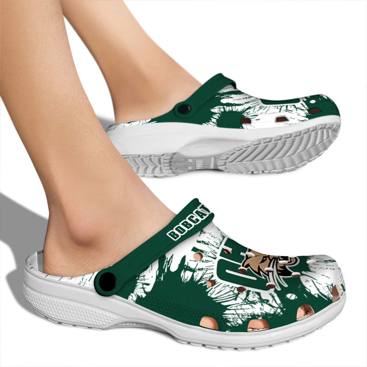Merchidea Ohio Bobcats NCAA Sport Crocs Crocband Clogs Shoes Comfortable For Men Women and Kids