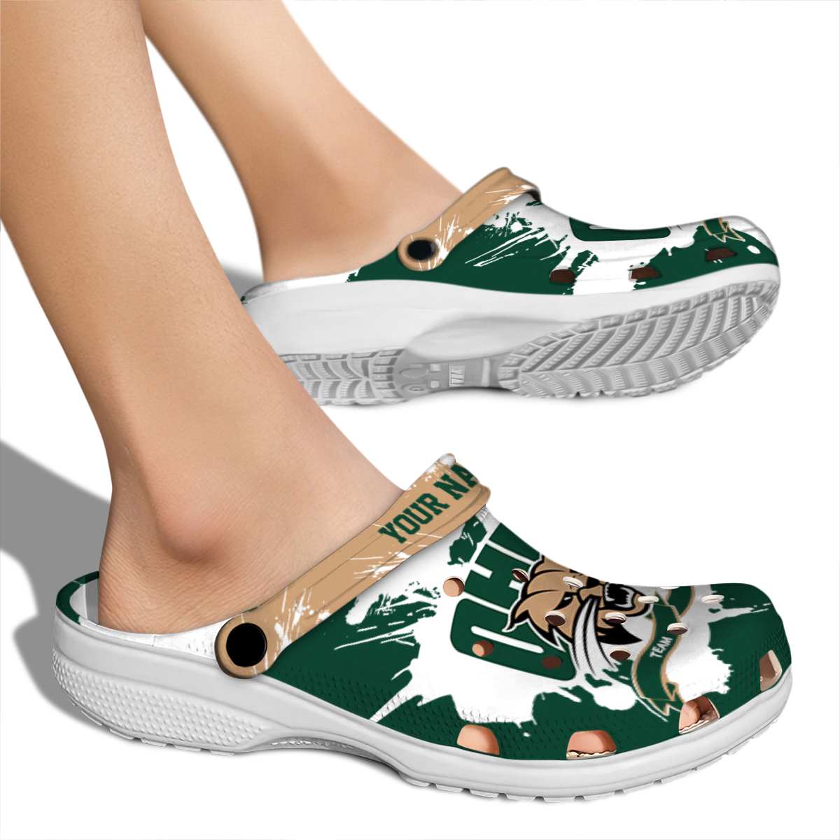 Merchidea Ohio Bobcats NCAA Sport Crocs Crocband Clogs Shoes Comfortable For Men Women and Kids