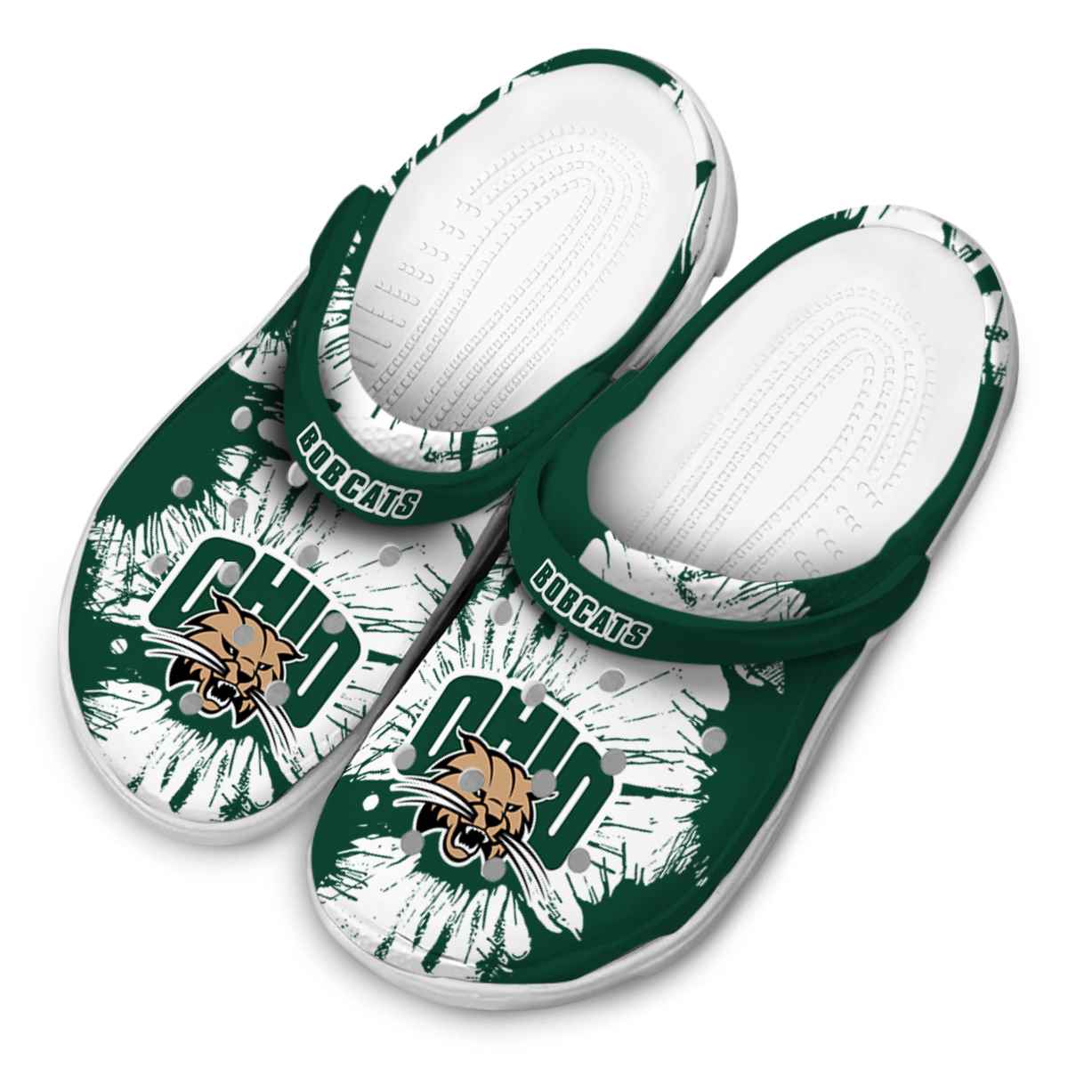 Merchidea Ohio Bobcats NCAA Sport Crocs Crocband Clogs Shoes Comfortable For Men Women and Kids