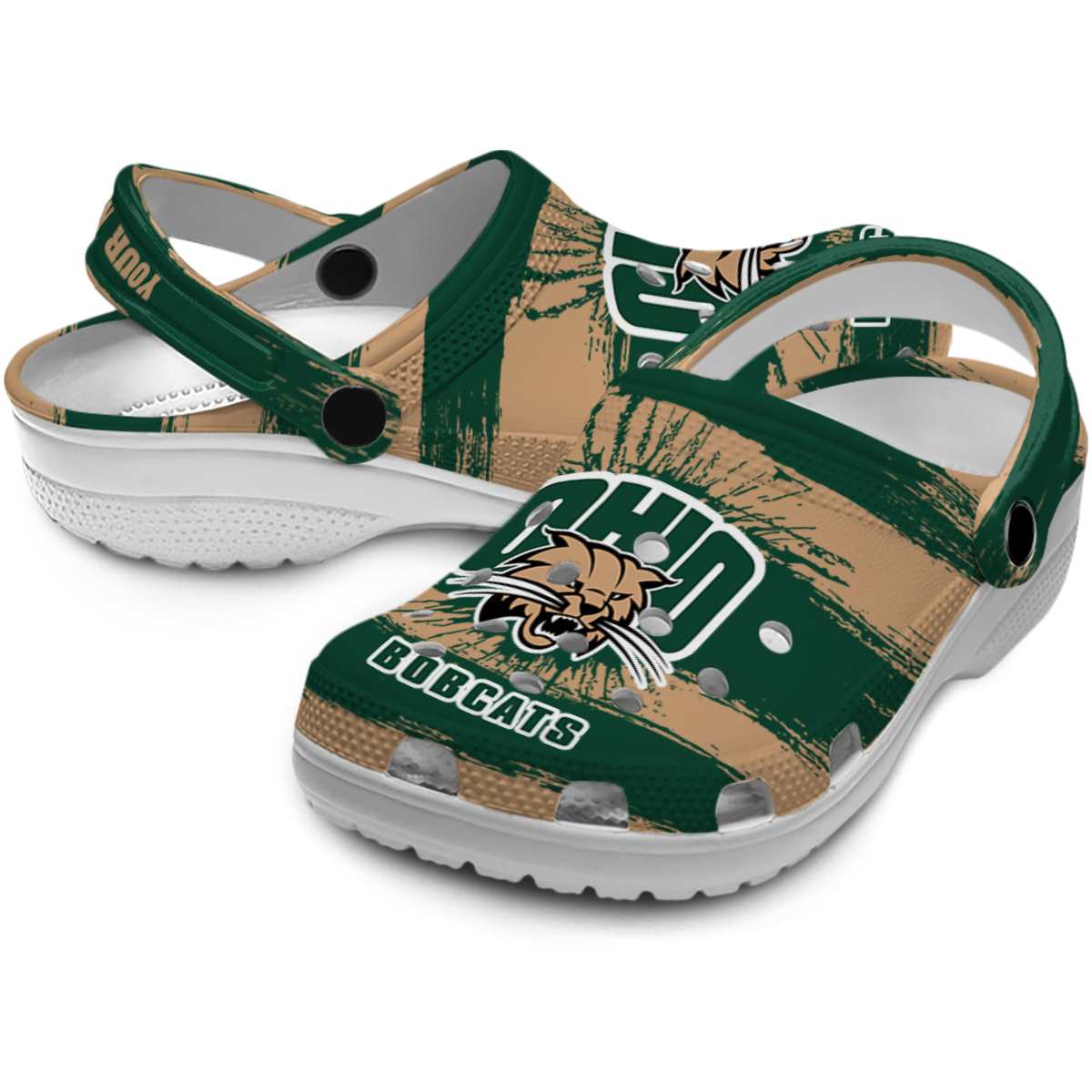 Merchidea Ohio Bobcats NCAA Sport Crocs Crocband Clogs Shoes Comfortable For Men Women and Kids