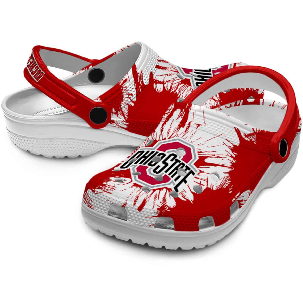 Merchidea Ohio State Buckeyes NCAA Sport Crocs Crocband Clogs Shoes Comfortable For Men Women and Kids