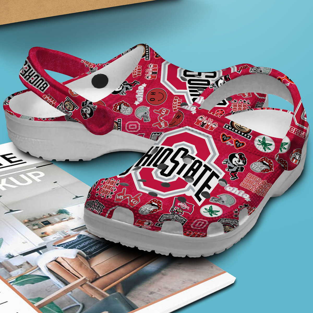 Merchidea Ohio State Buckeyes NCAA Sport Crocs Crocband Clogs Shoes Comfortable For Men Women and Kids