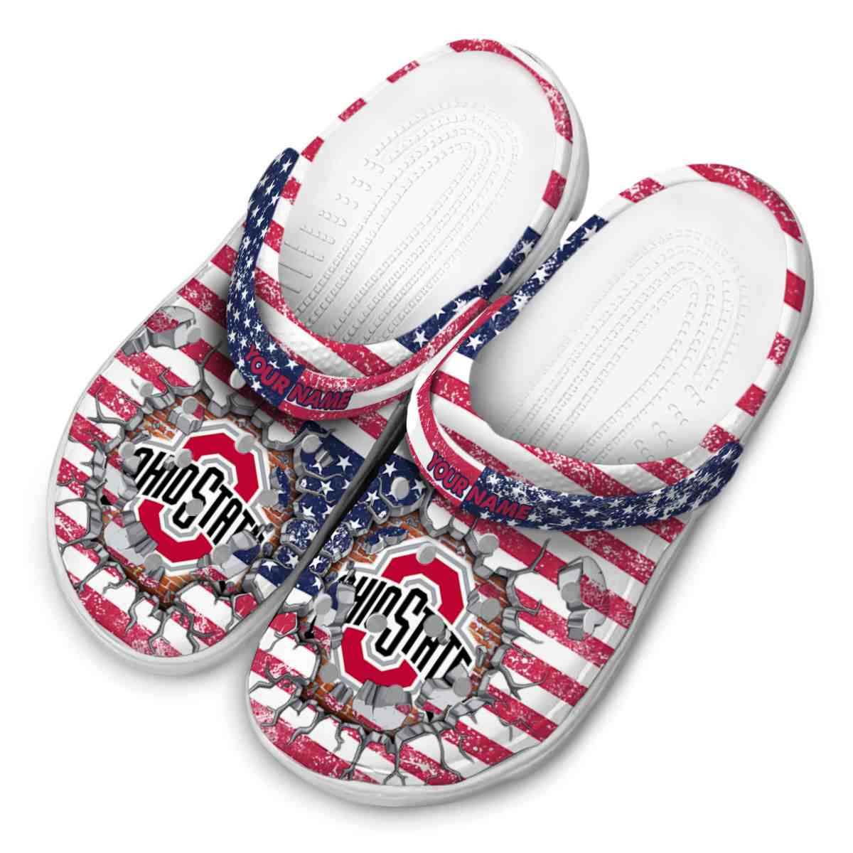 Merchidea Ohio State Buckeyes NCAA Sport Crocs Crocband Clogs Shoes Comfortable For Men Women and Kids