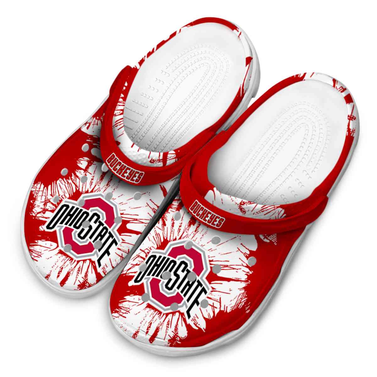 Merchidea Ohio State Buckeyes NCAA Sport Crocs Crocband Clogs Shoes Comfortable For Men Women and Kids