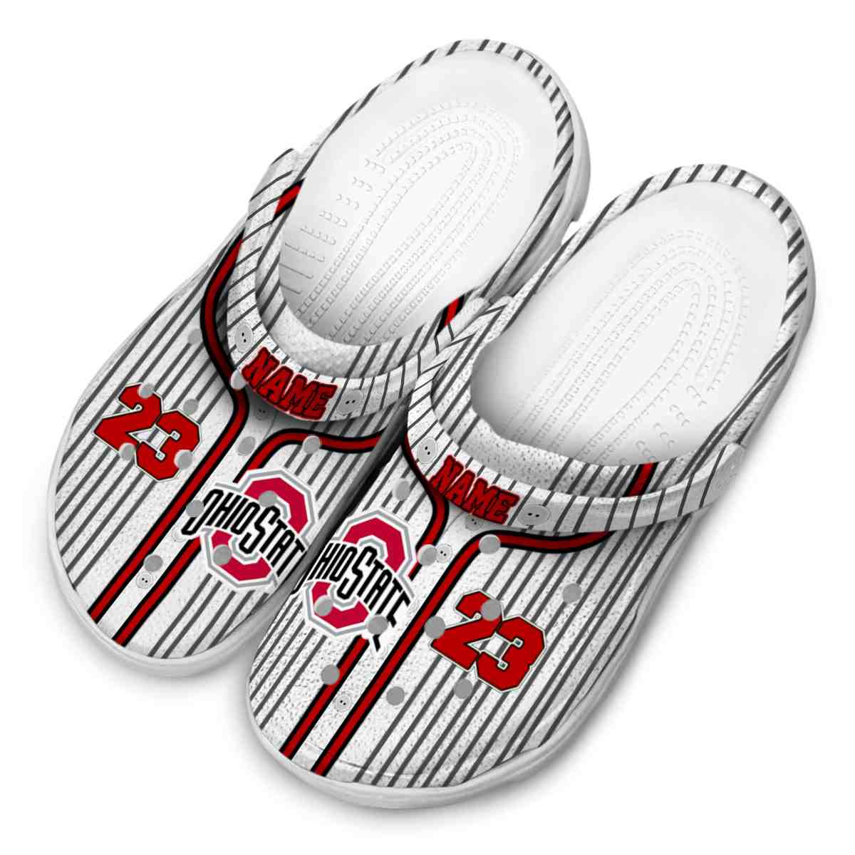 Merchidea Ohio State Buckeyes NCAA Sport Crocs Crocband Clogs Shoes Comfortable For Men Women and Kids