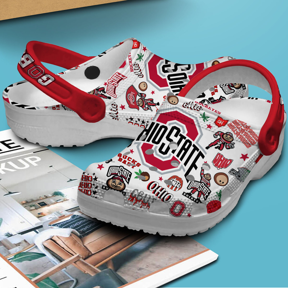 Merchidea Ohio State Buckeyes NCAA Sport Crocs Crocband Clogs Shoes Comfortable For Men Women and Kids