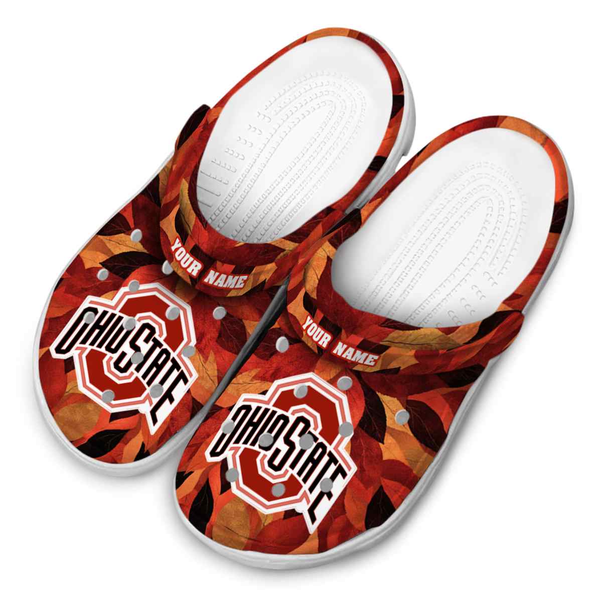 Merchidea Ohio State Buckeyes NCAA Sport Crocs Crocband Clogs Shoes Comfortable For Men Women and Kids